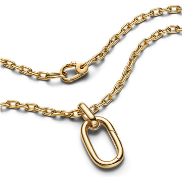 14K Gold-Plated Large Openable Link Pendant Necklace