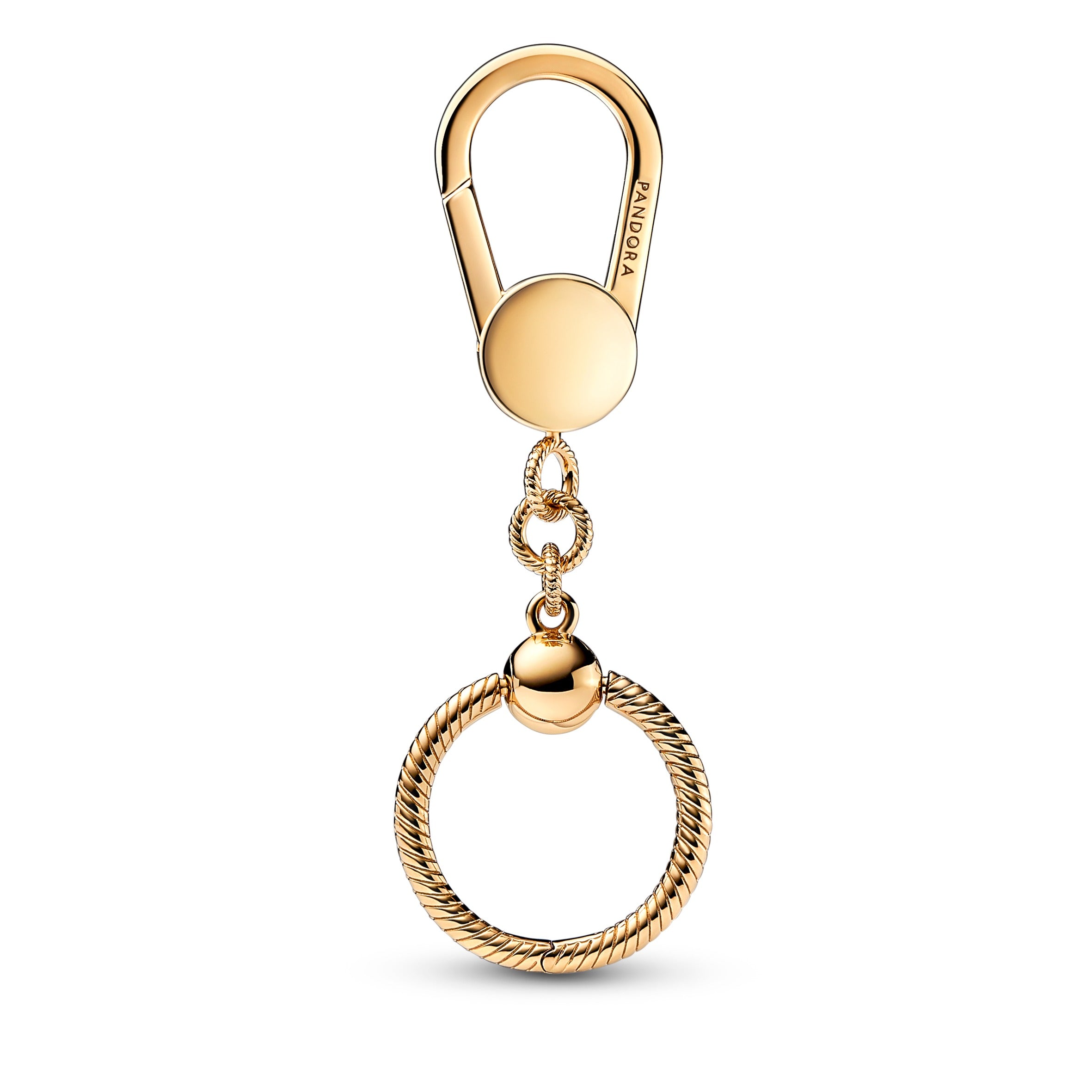 14K Gold-Plated Bag Charm Holder With Small Pandora O Pendant