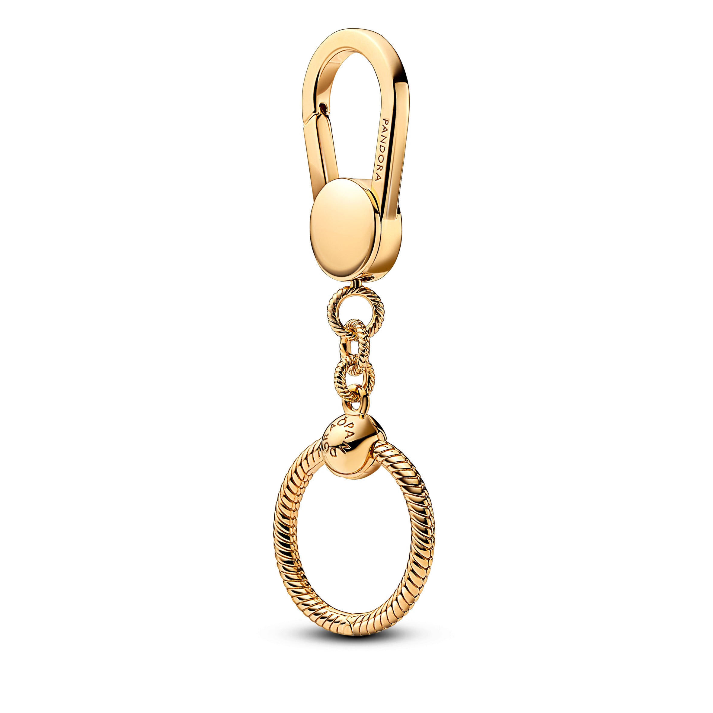 14K Gold-Plated Bag Charm Holder With Small Pandora O Pendant