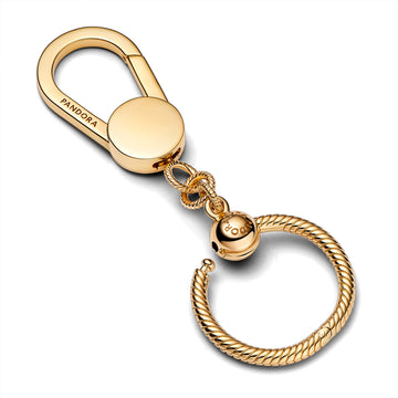 14K Gold-Plated Bag Charm Holder With Small Pandora O Pendant
