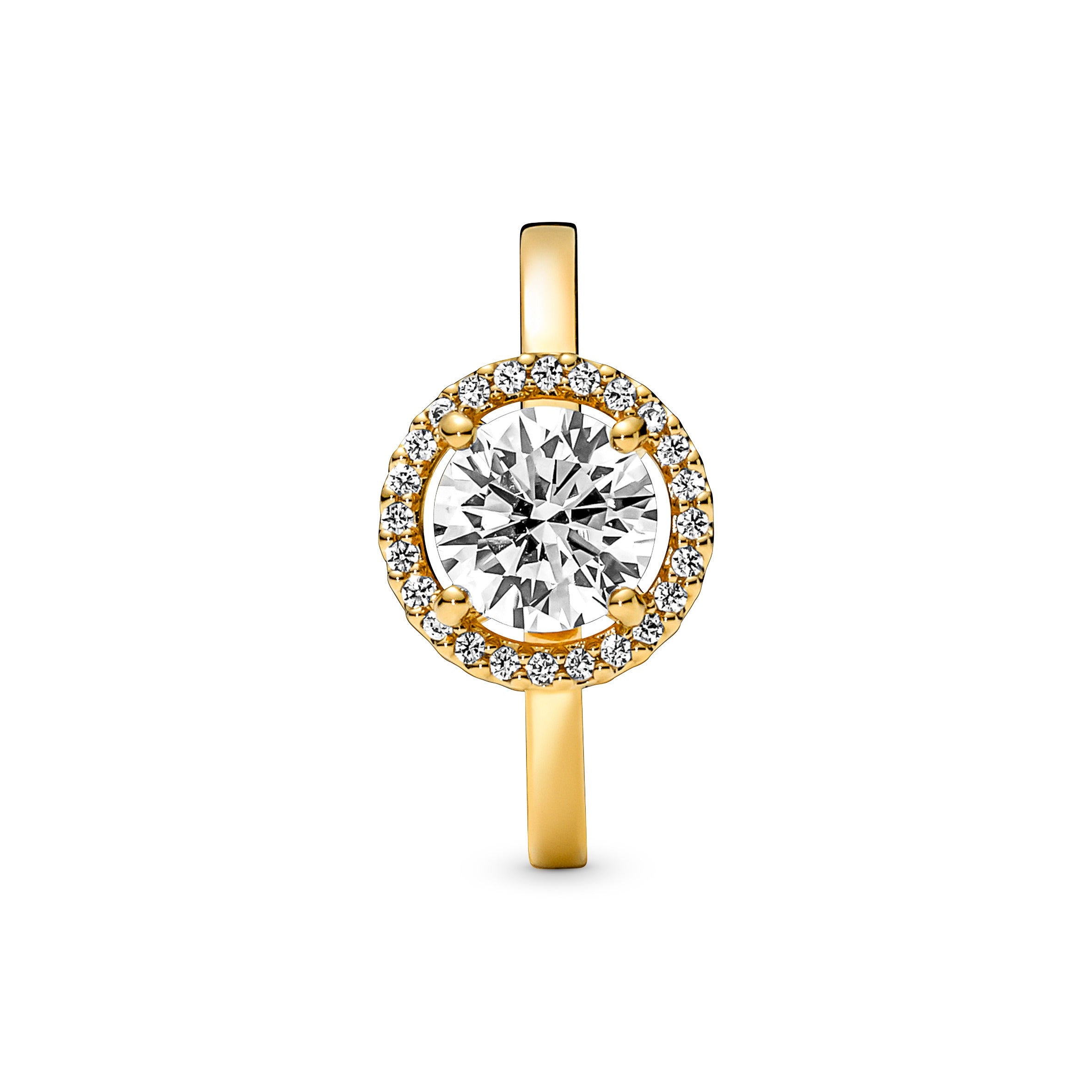 14K Gold-Plated Ring With Clear Cubic Zirconia