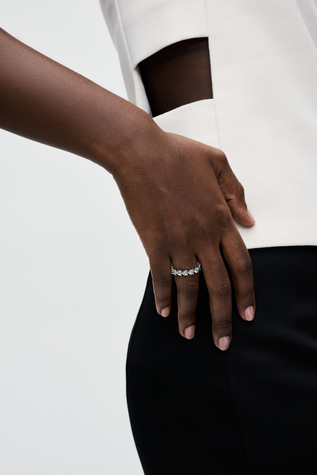 Hearts Sterling Silver Ring With Clear Cubic Zirconia