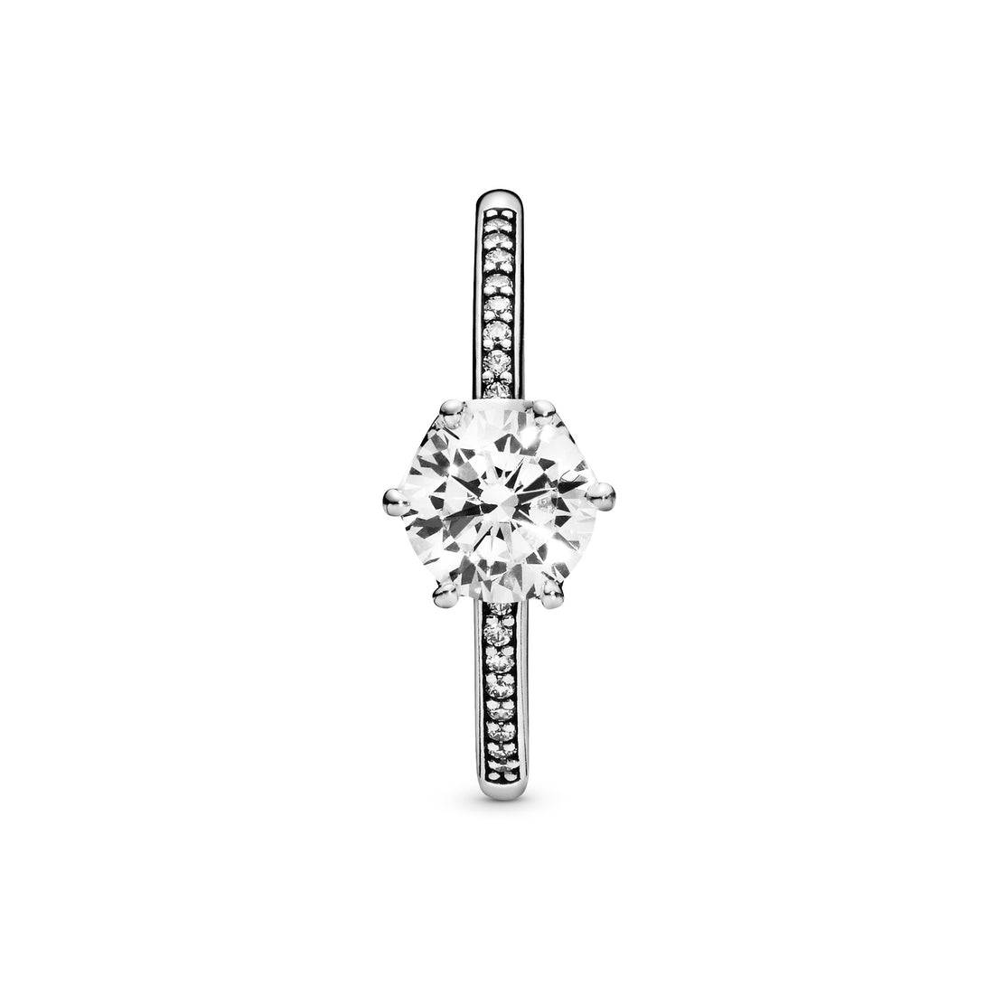 Crown Sterling Silver Ring With Clear Cubic Zirconia