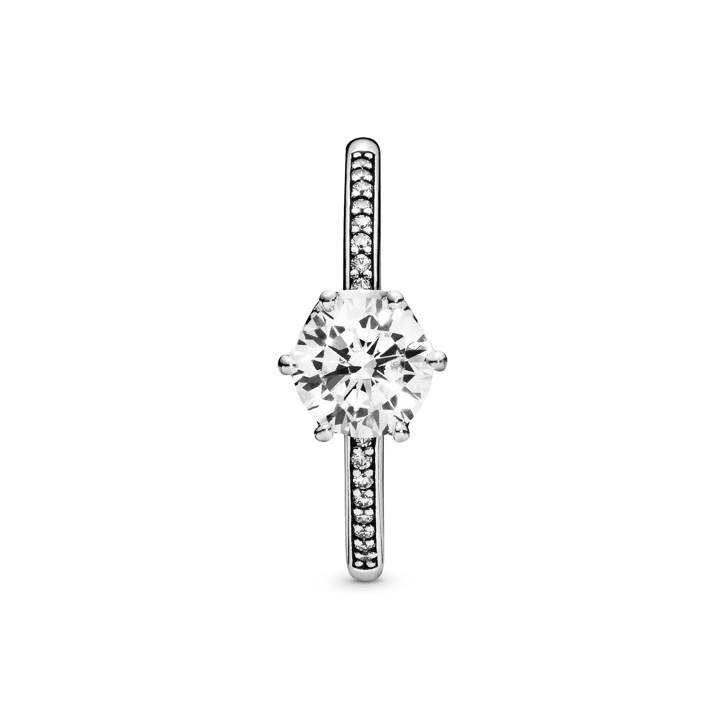 Crown Sterling Silver Ring With Clear Cubic Zirconia