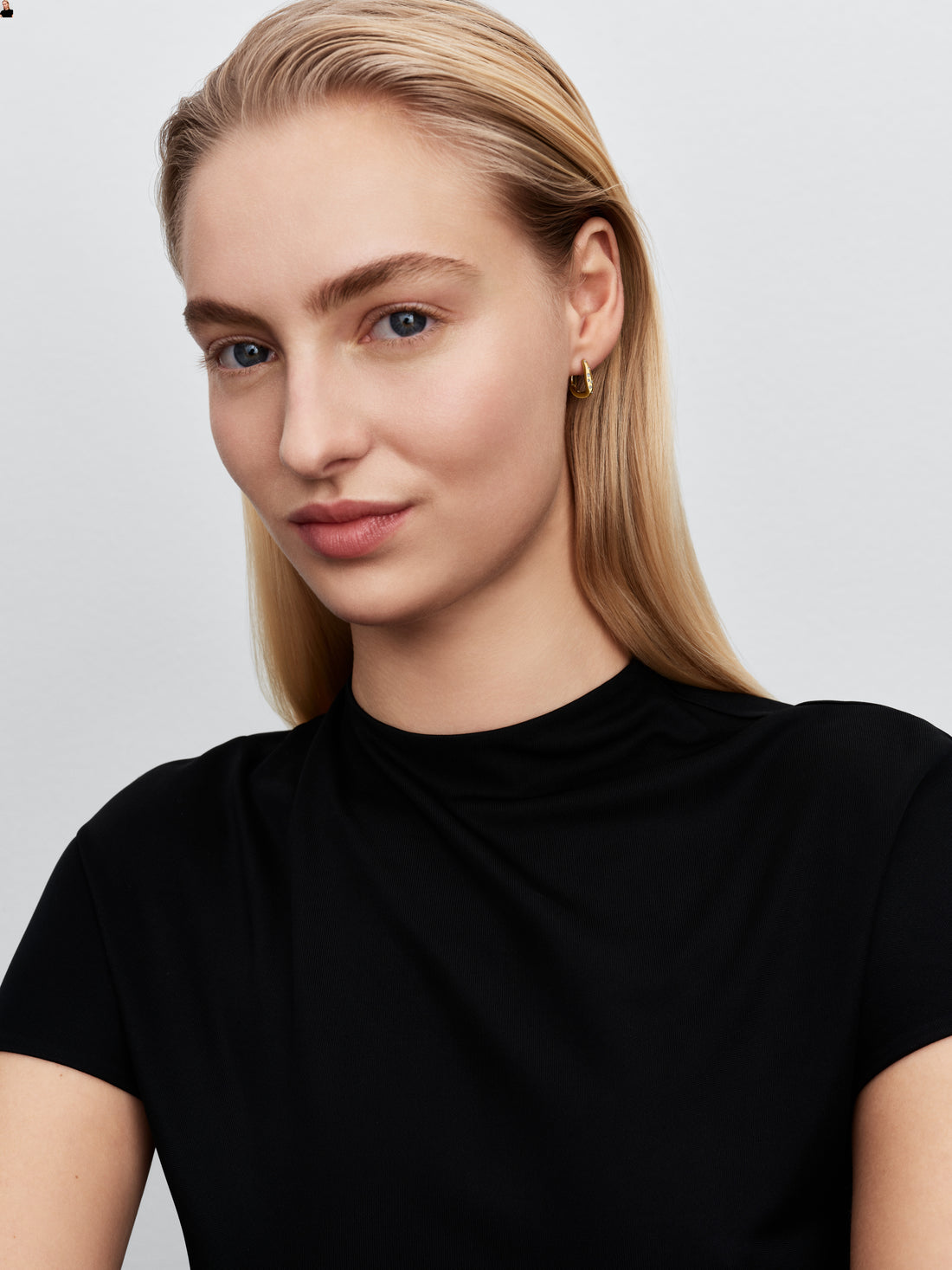 14K Gold-Plated Hoop Earrings With Clear Cubic Zirconia