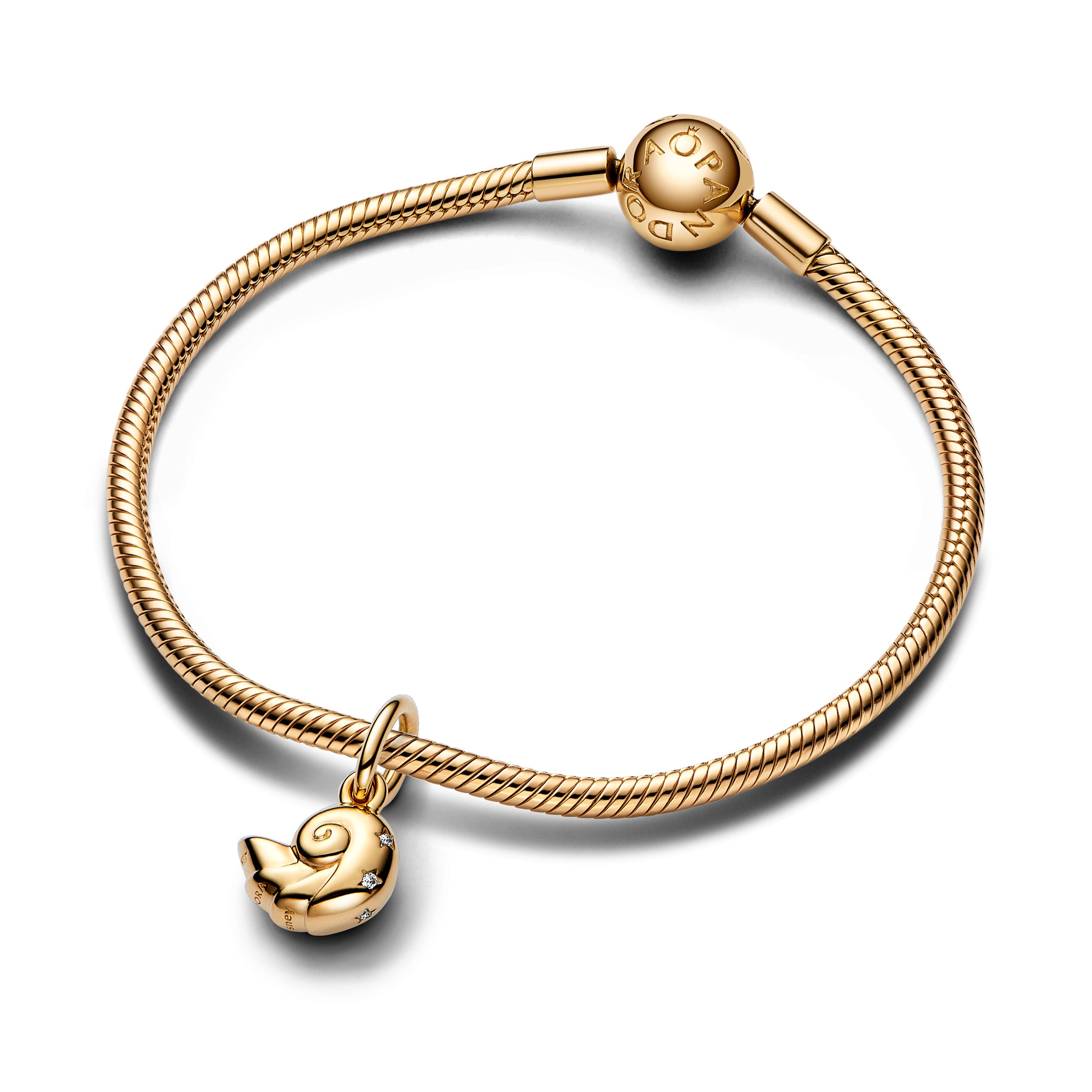 Disney The Little Mermaid Shell 14K Gold-Plated Dangle With Clear Cubic Zirconia