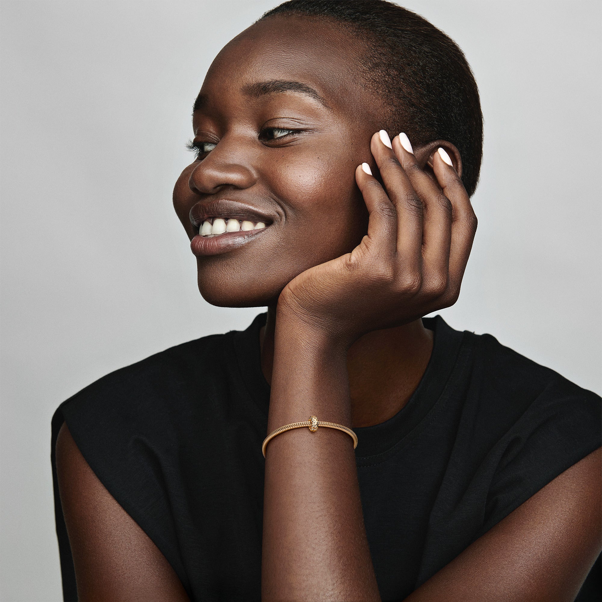 Studded Pattern 14K Gold-Plated Clip With Silicone Grip