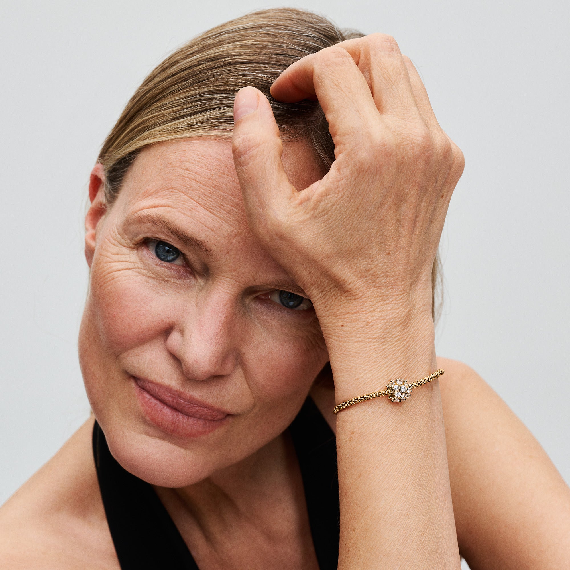 14K Gold-Plated Charm With Clear Cubic Zirconia