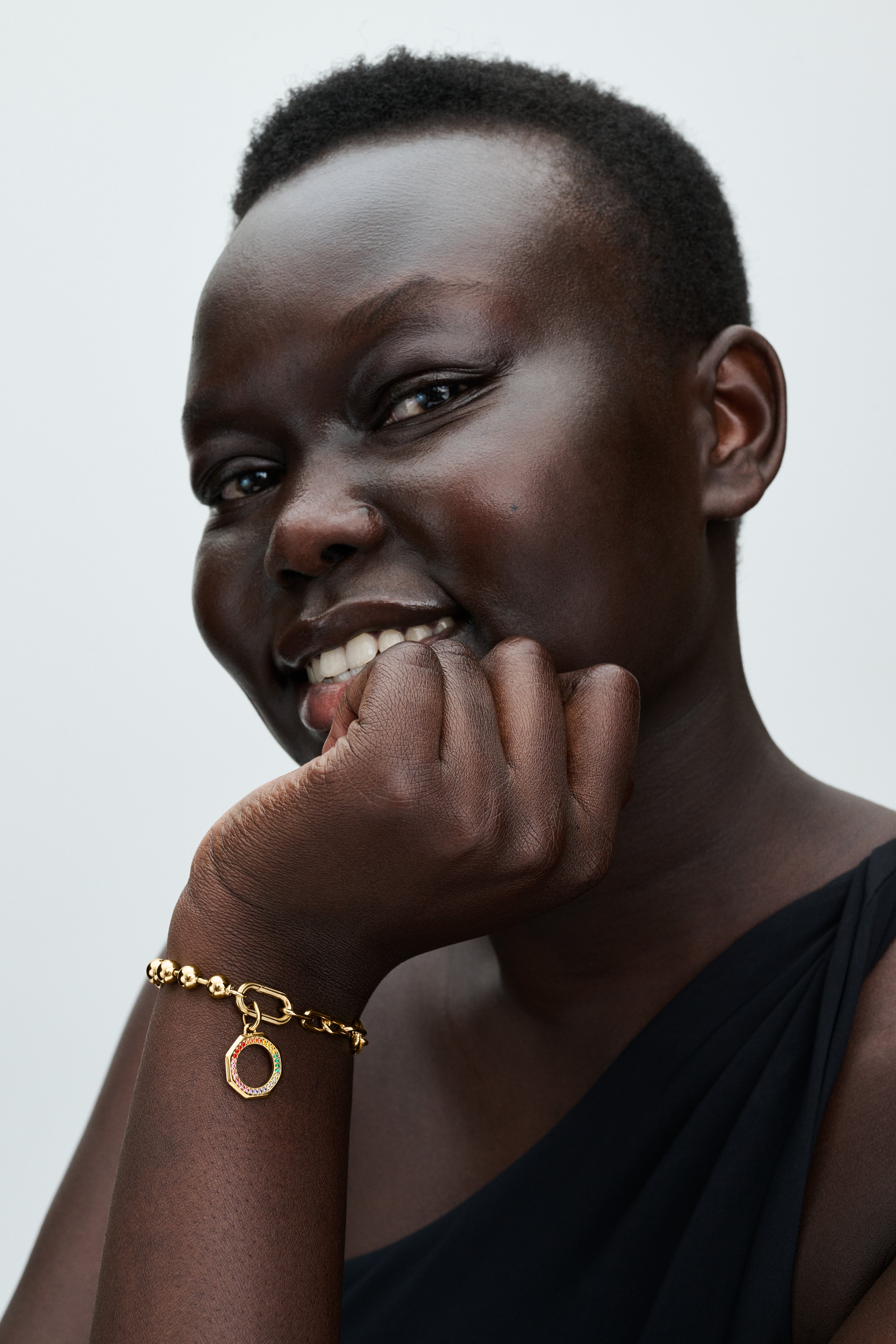 Rainbow 14K Gold-Plated Medallion With Green, Pink, Blue, Red, Purple, Orange And Yellow Crystal