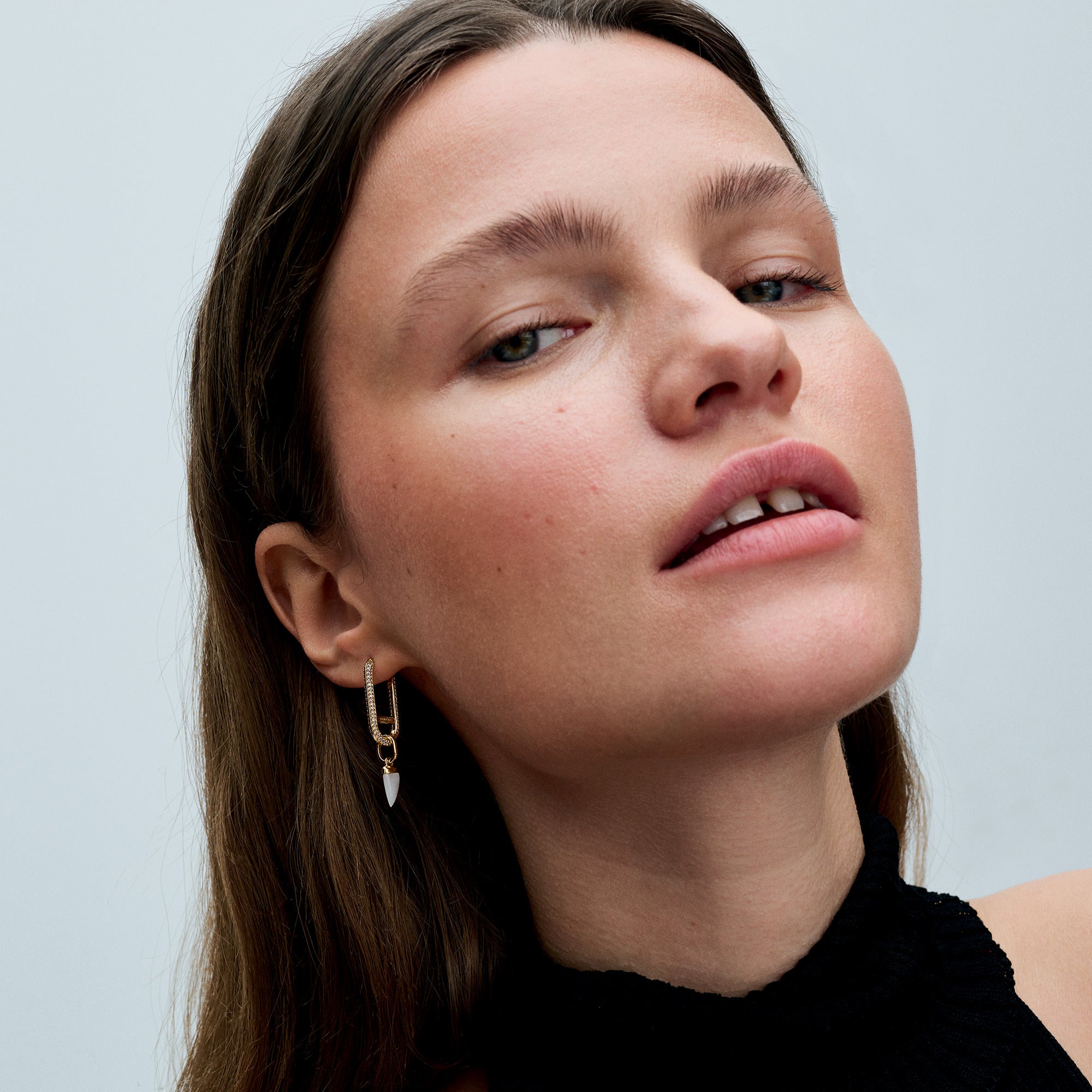 Shark Tooth 14K Gold-Plated Mini Dangle With White Bioresin Man-Made Mother Of Pearl