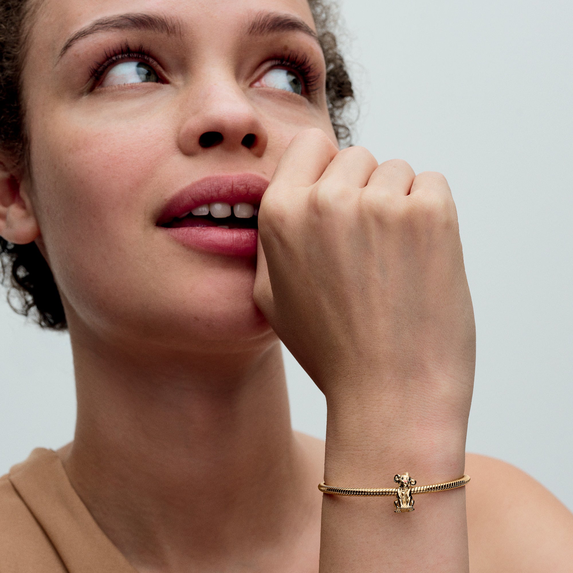 Disney The Lion King Simba 14K Gold-Plated Charm With Black And Pink Enamel