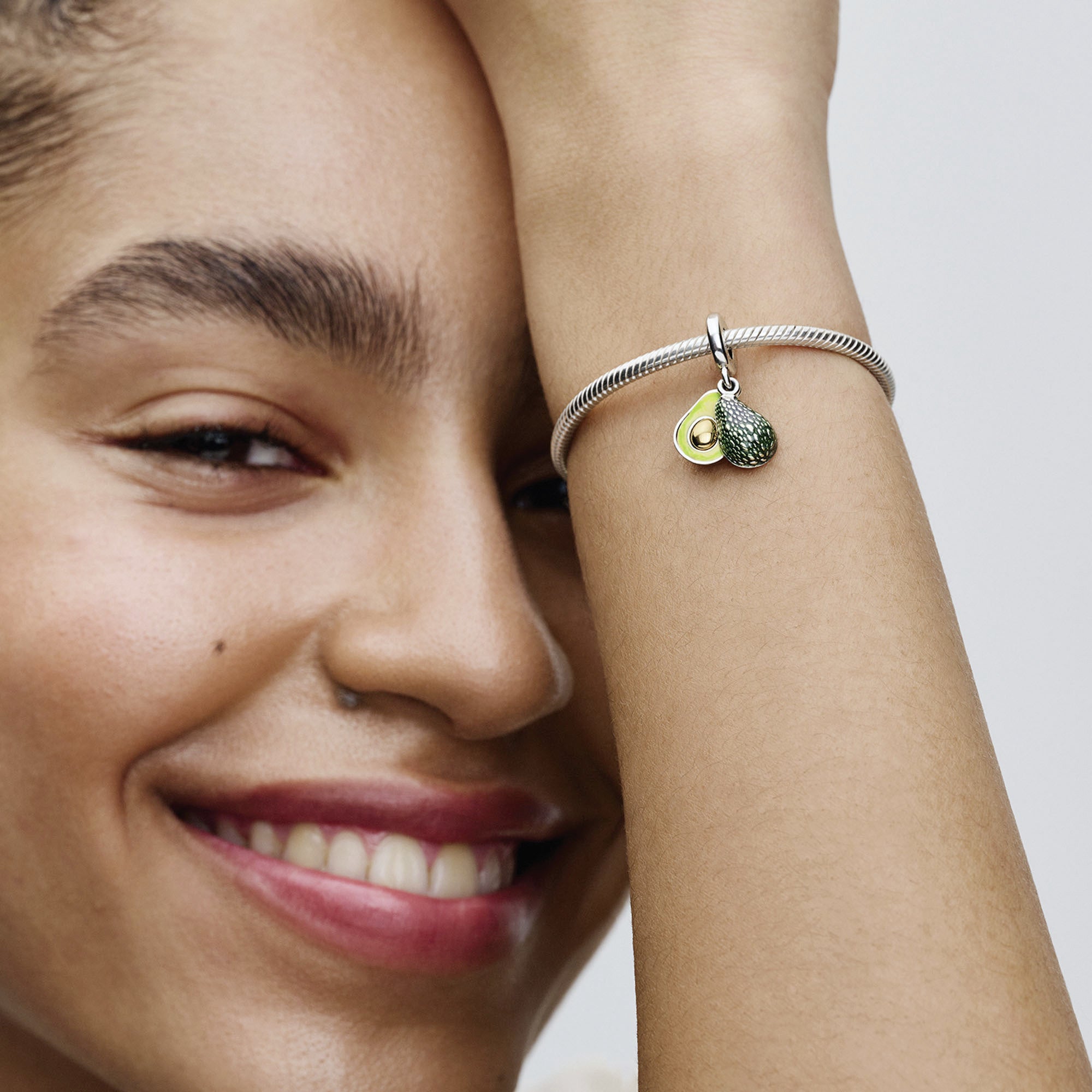 Avocado Sterling Silver And 14K Gold-Plated Dangle With Transparent Green, Apple Green And Lime Green Enamel