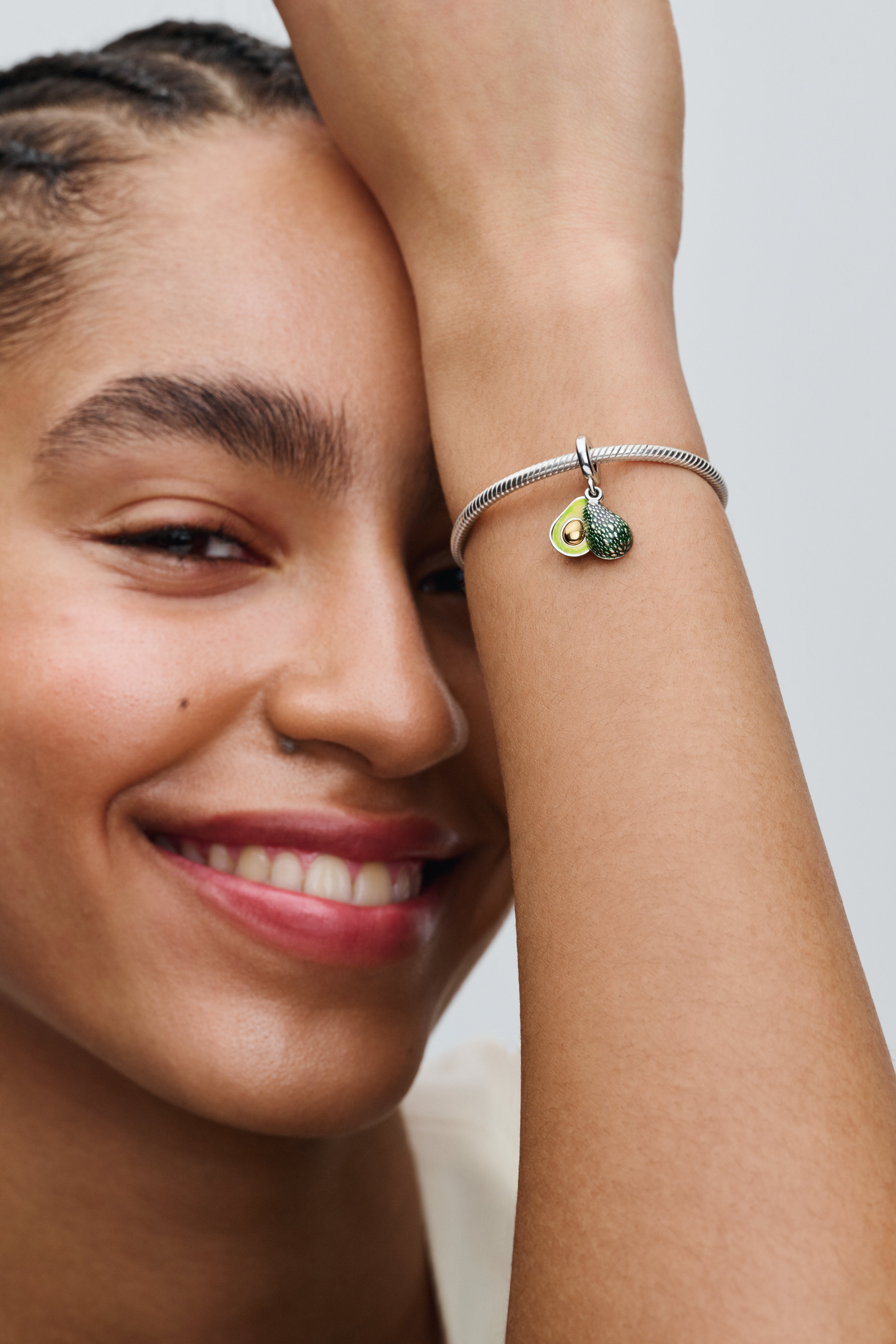 Avocado Sterling Silver And 14K Gold-Plated Dangle With Transparent Green, Apple Green And Lime Green Enamel