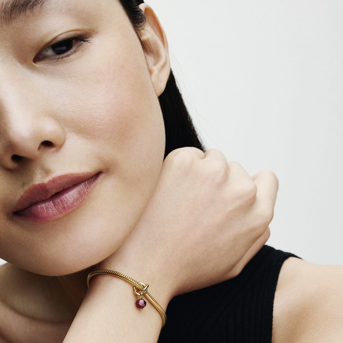 14K Gold-Plated Dangle With Salsa Red Crystal