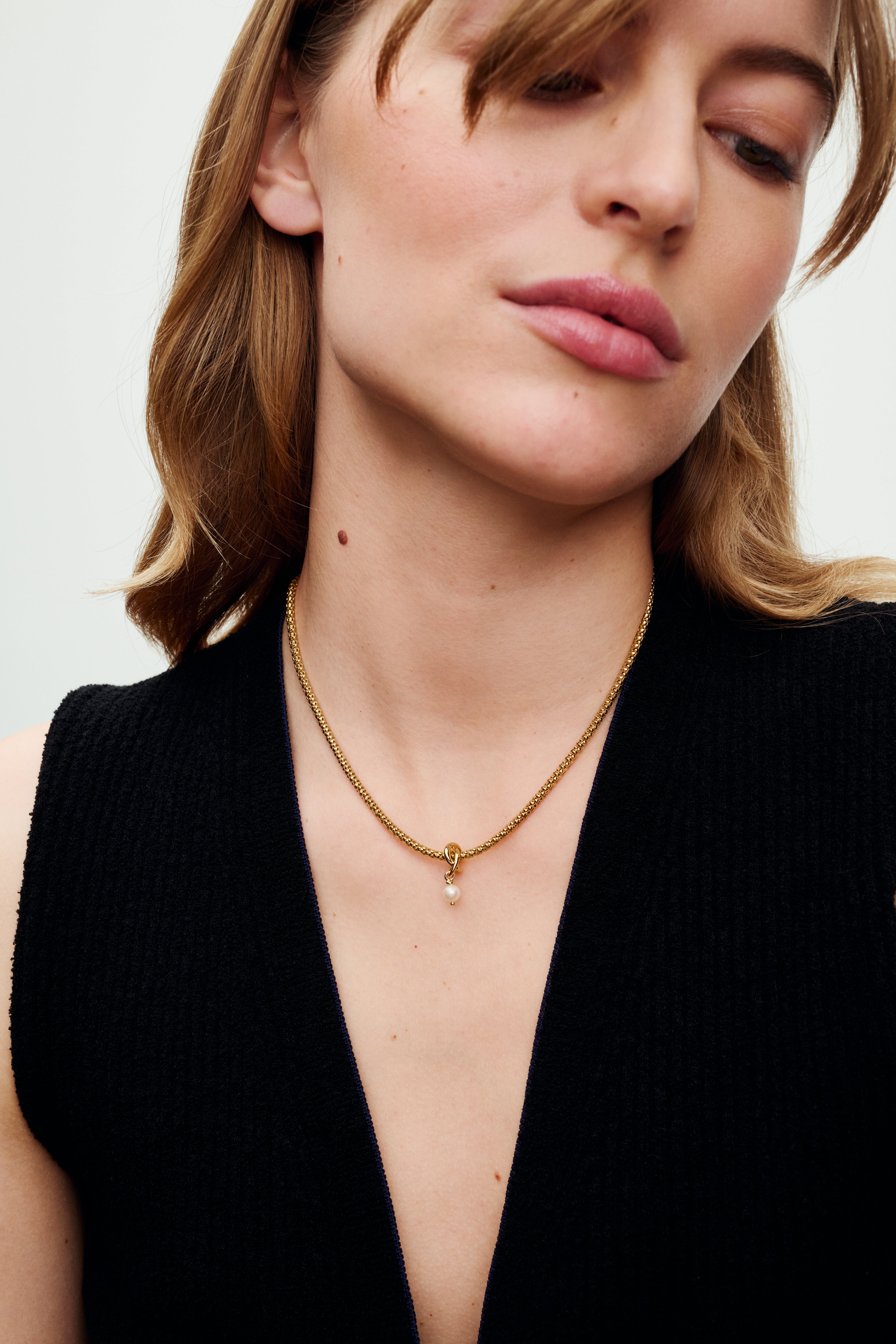 14K Gold-Plated Dangle With Treated White Freshwater Cultured Pearl