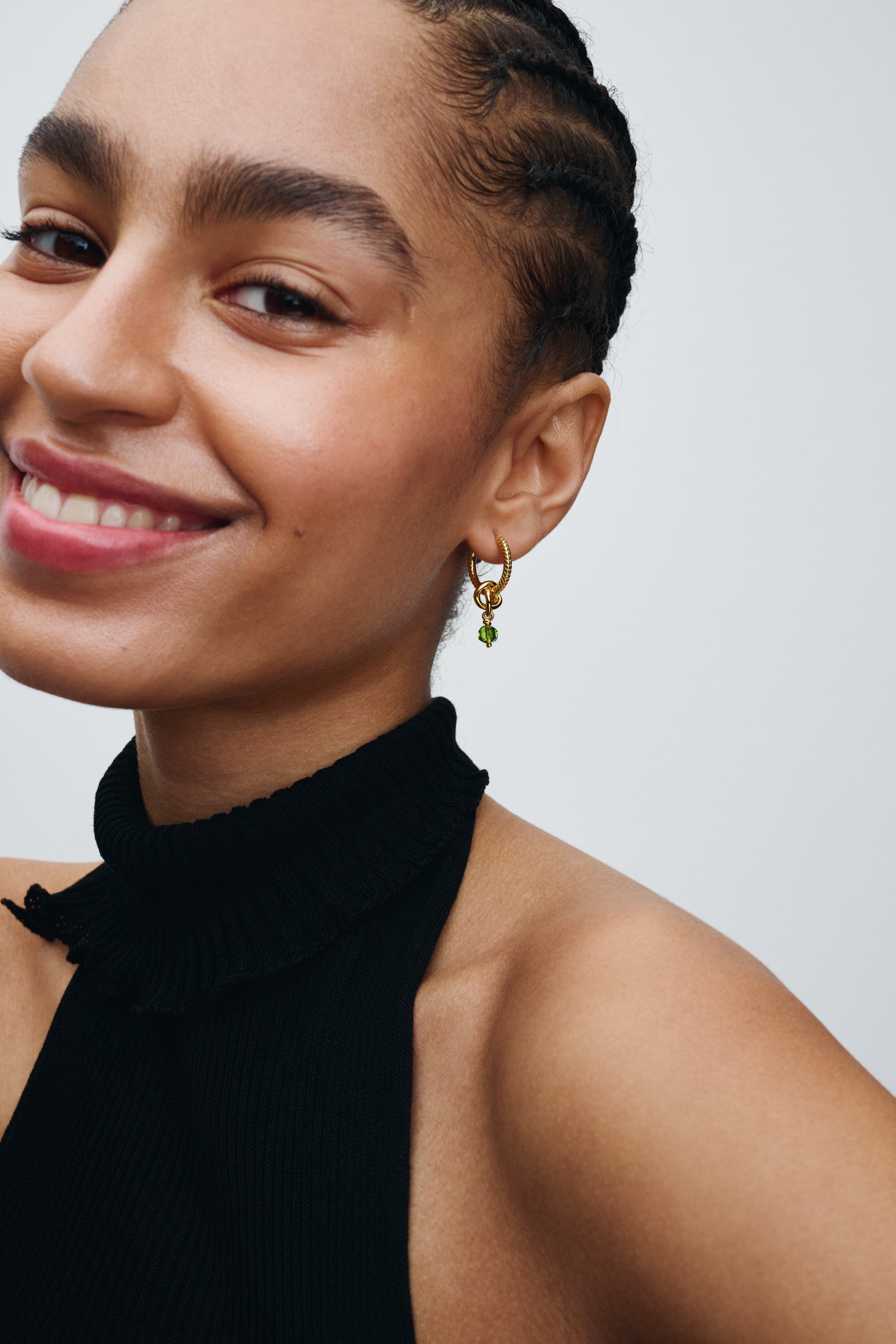 14K Gold-Plated Dangle With Spring Green Crystal