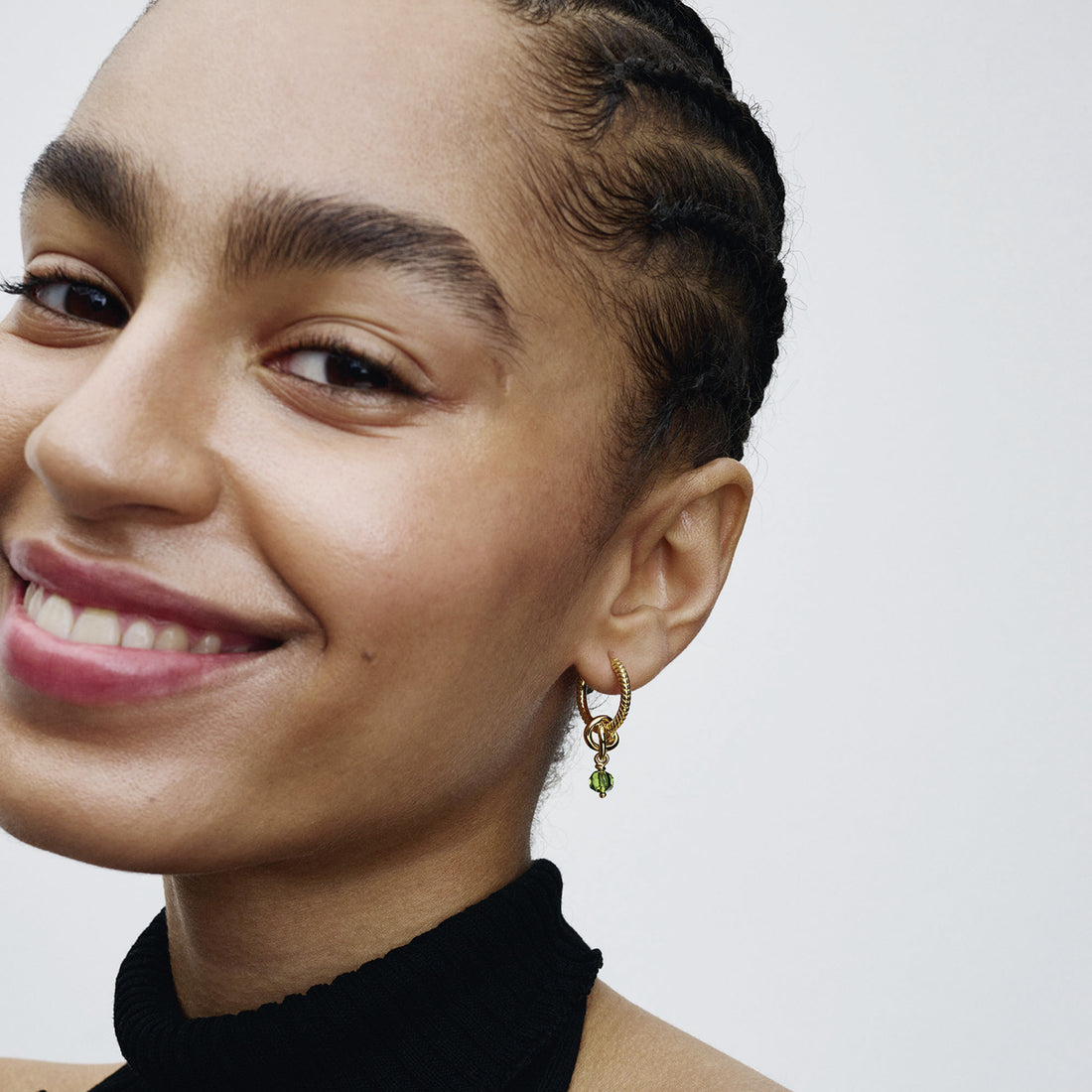 14K Gold-Plated Dangle With Spring Green Crystal