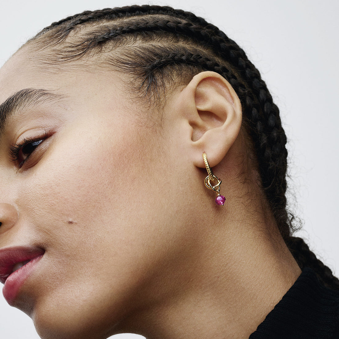 14K Gold-Plated Dangle With Phlox Pink Crystal