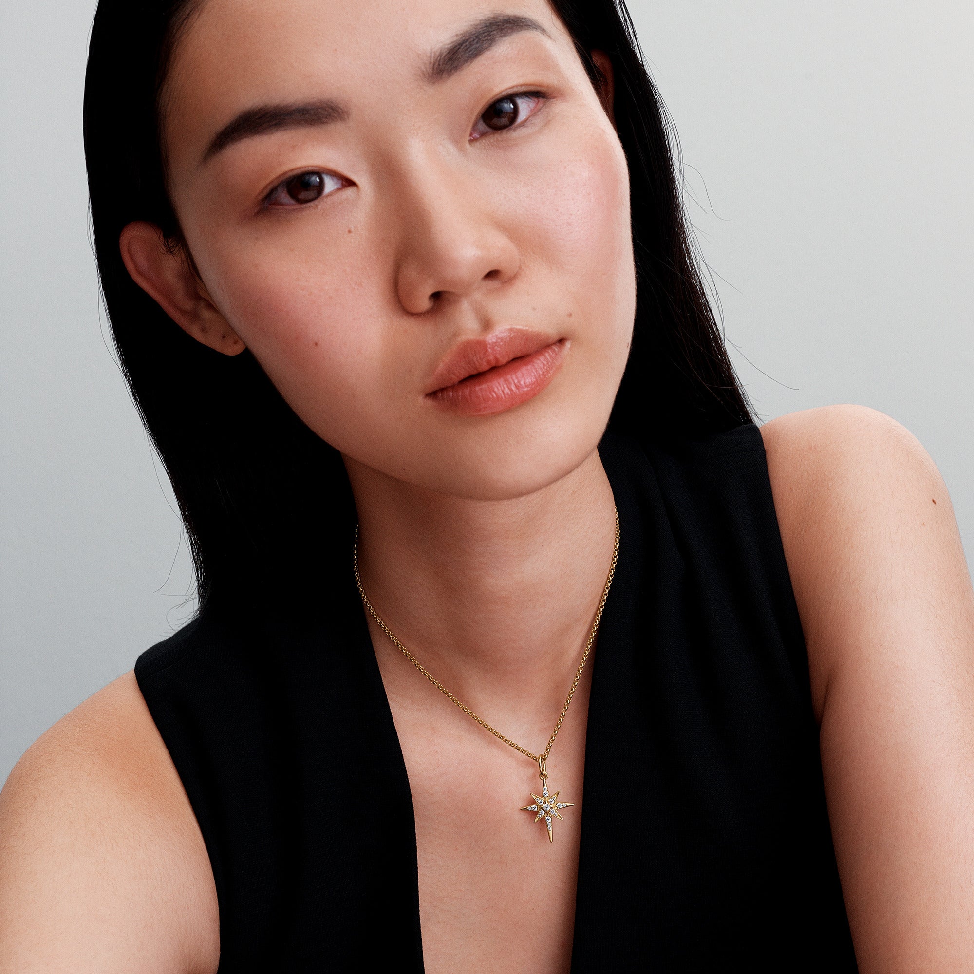 Star 14K Gold-Plated Dangle With Clear Cubic Zirconia