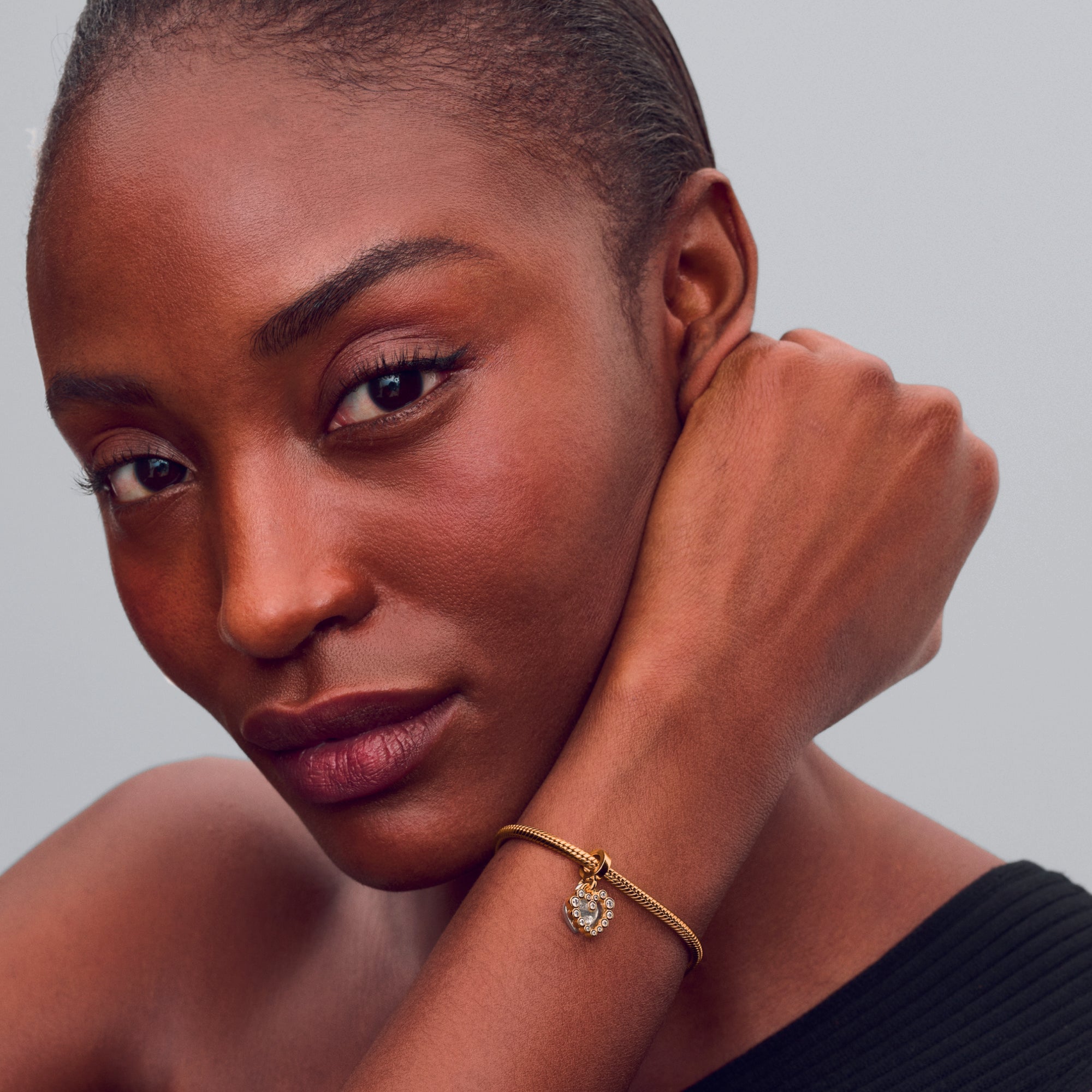 Heart Sterling Silver And 14K Gold-Plated Double Dangle With Clear Cubic Zirconia And Transparent Resin