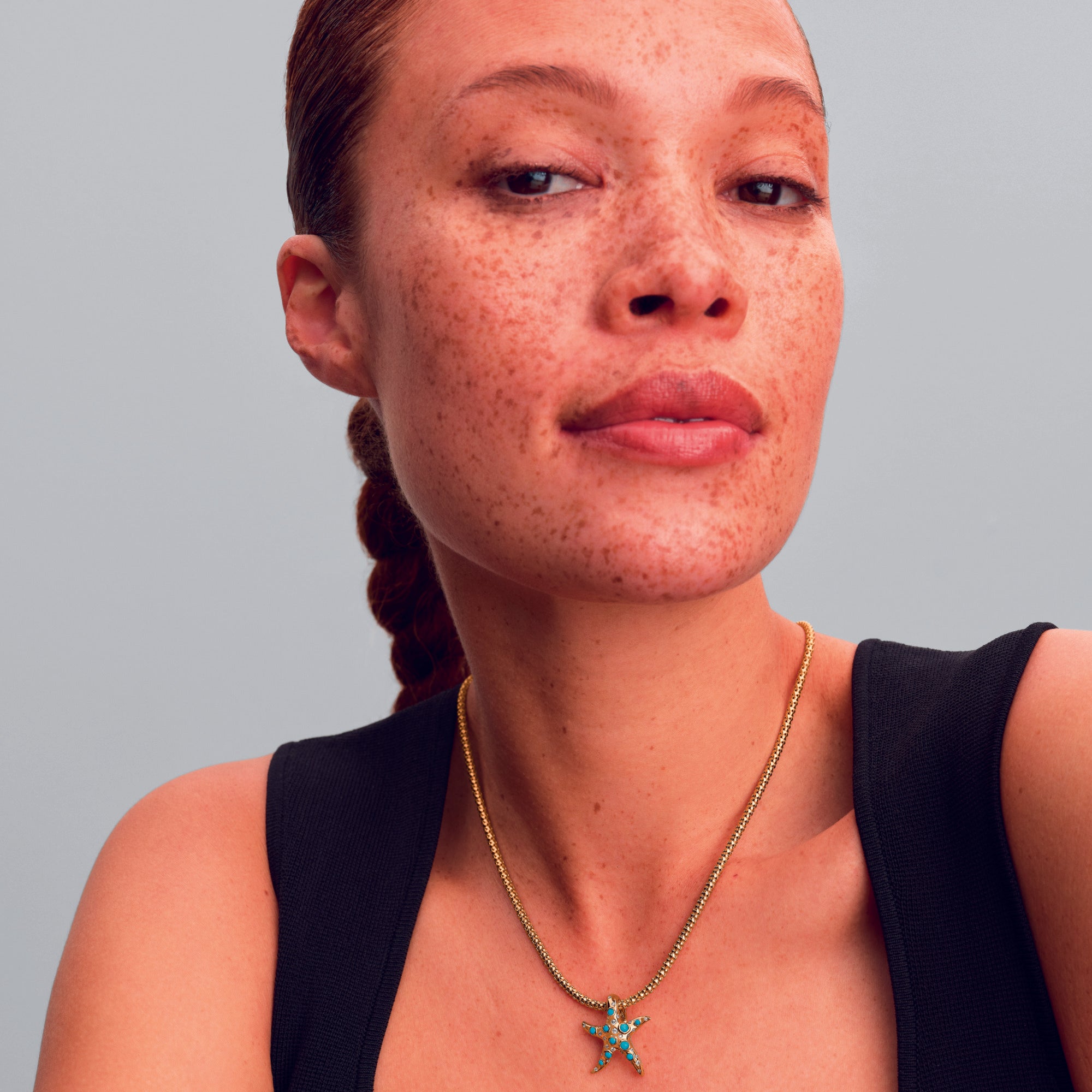 Starfish 14K Gold-Plated Dangle With Clear Cubic Zirconia And Capri Blue Crystal