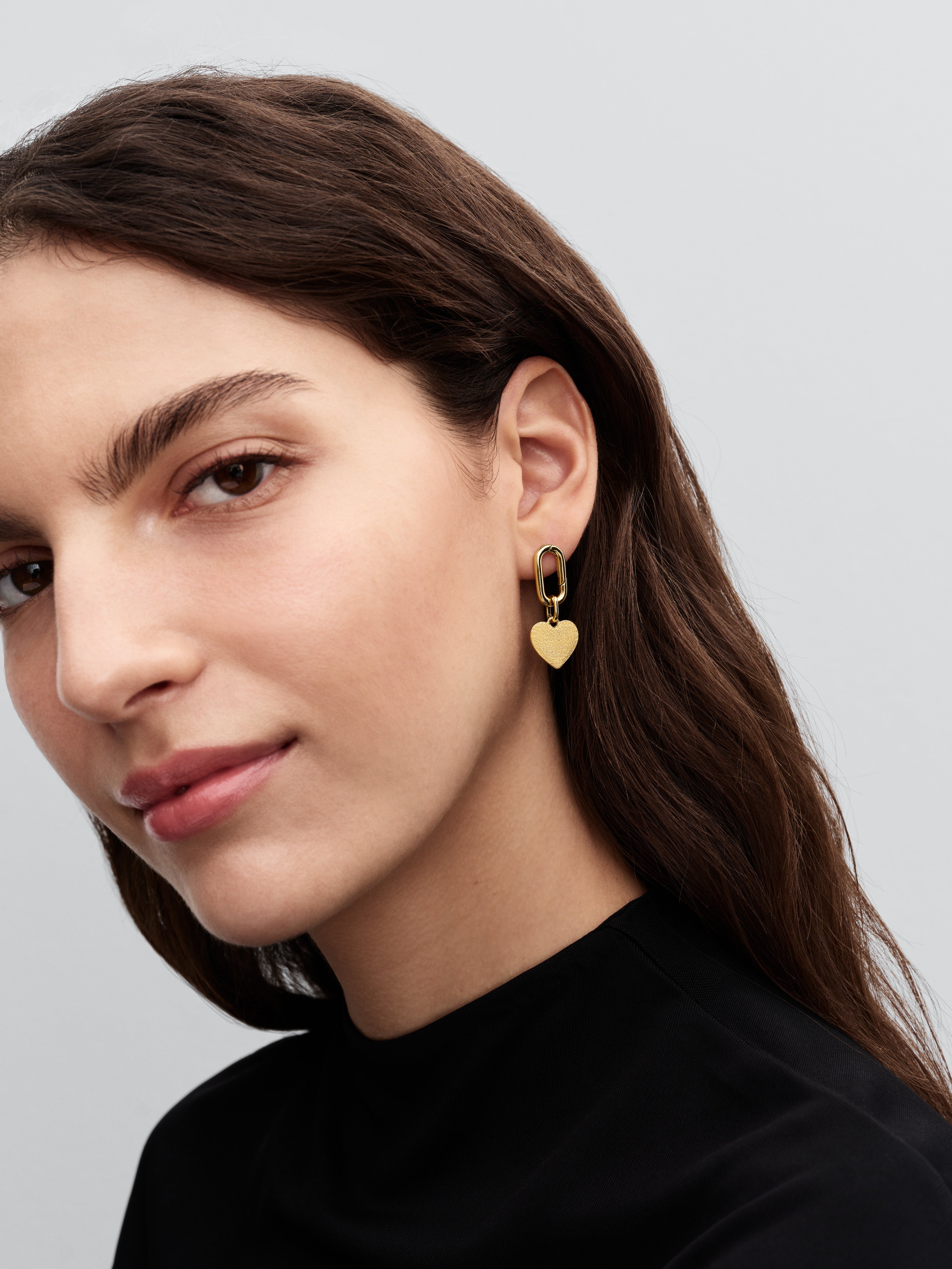 Engravable Textured Heart 14K Gold-Plated Medallion