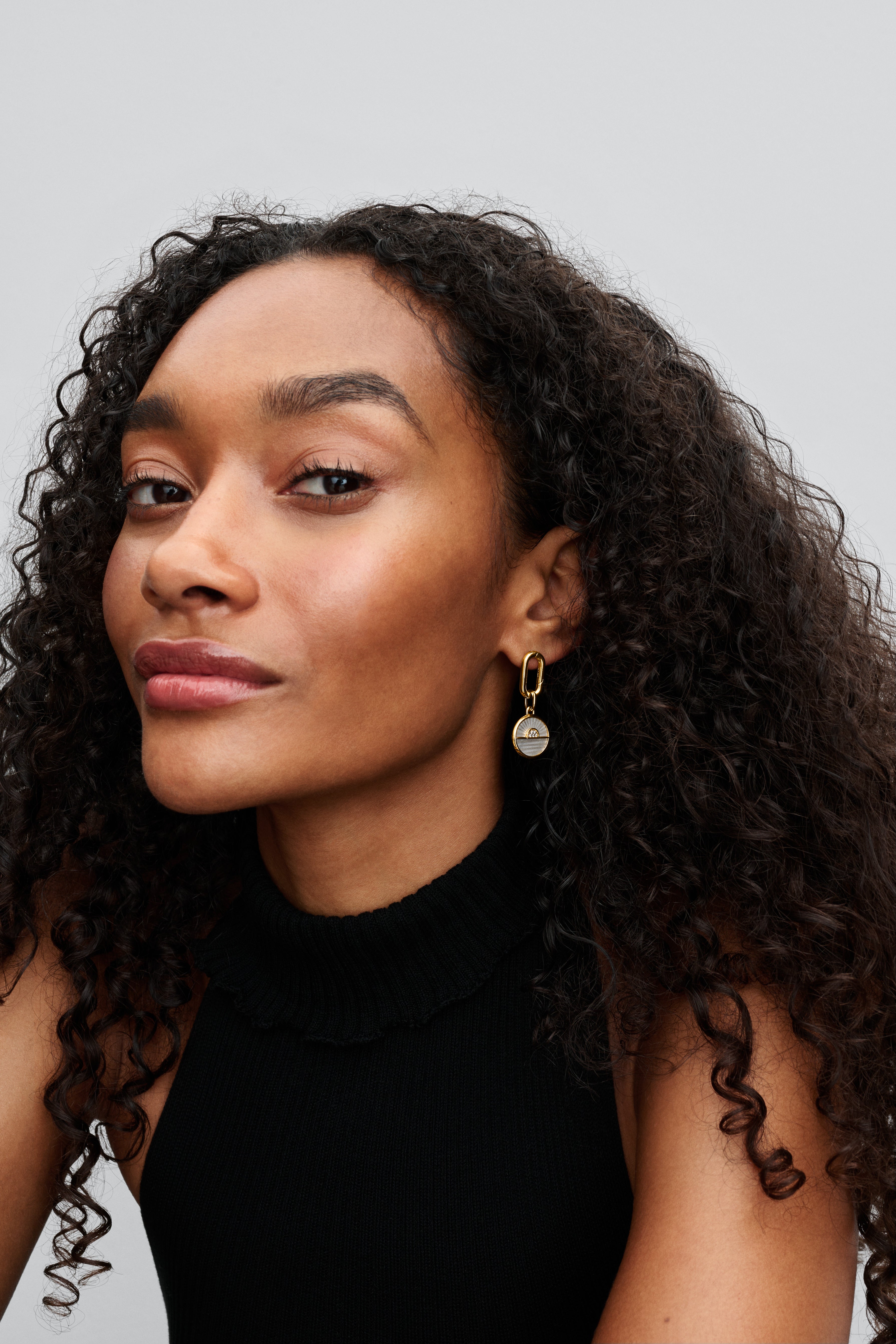 Sunrise 14K Gold-Plated Medallion With White Bioresin Man-Made Mother Of Pearl And Clear Cubic Zirconia