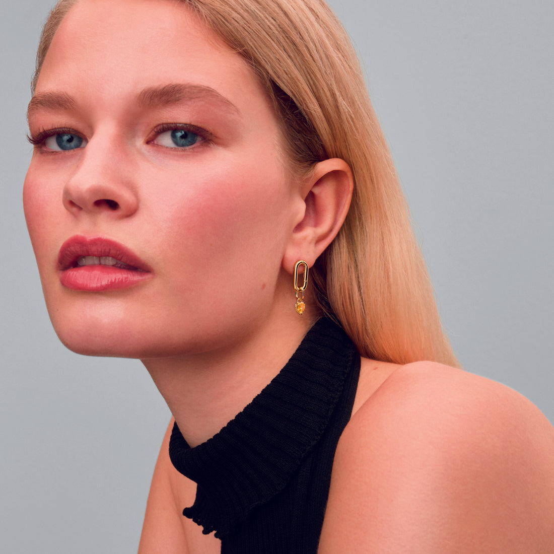 Heart 14K Gold-Plated Mini Dangle With Yellow Cubic Zirconia