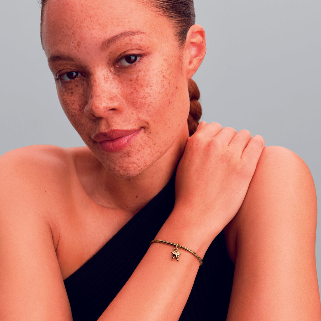 Starfish 14K Gold-Plated Double Dangle With Clear Cubic Zirconia