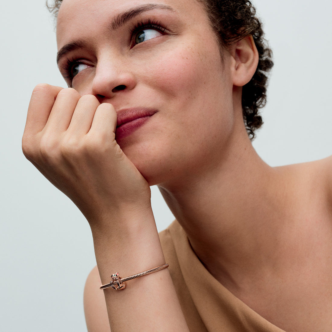 Disney The Lion King Nala 14K Rose Gold-Plated Charm With Green And Pink Enamel