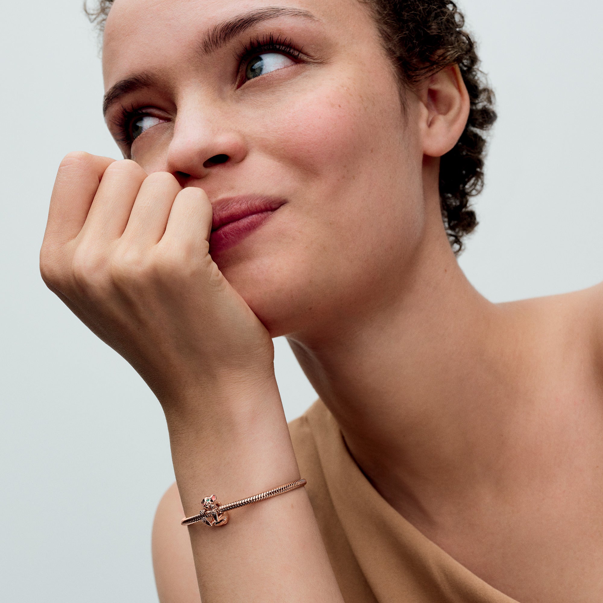 Disney The Lion King Nala 14K Rose Gold-Plated Charm With Green And Pink Enamel