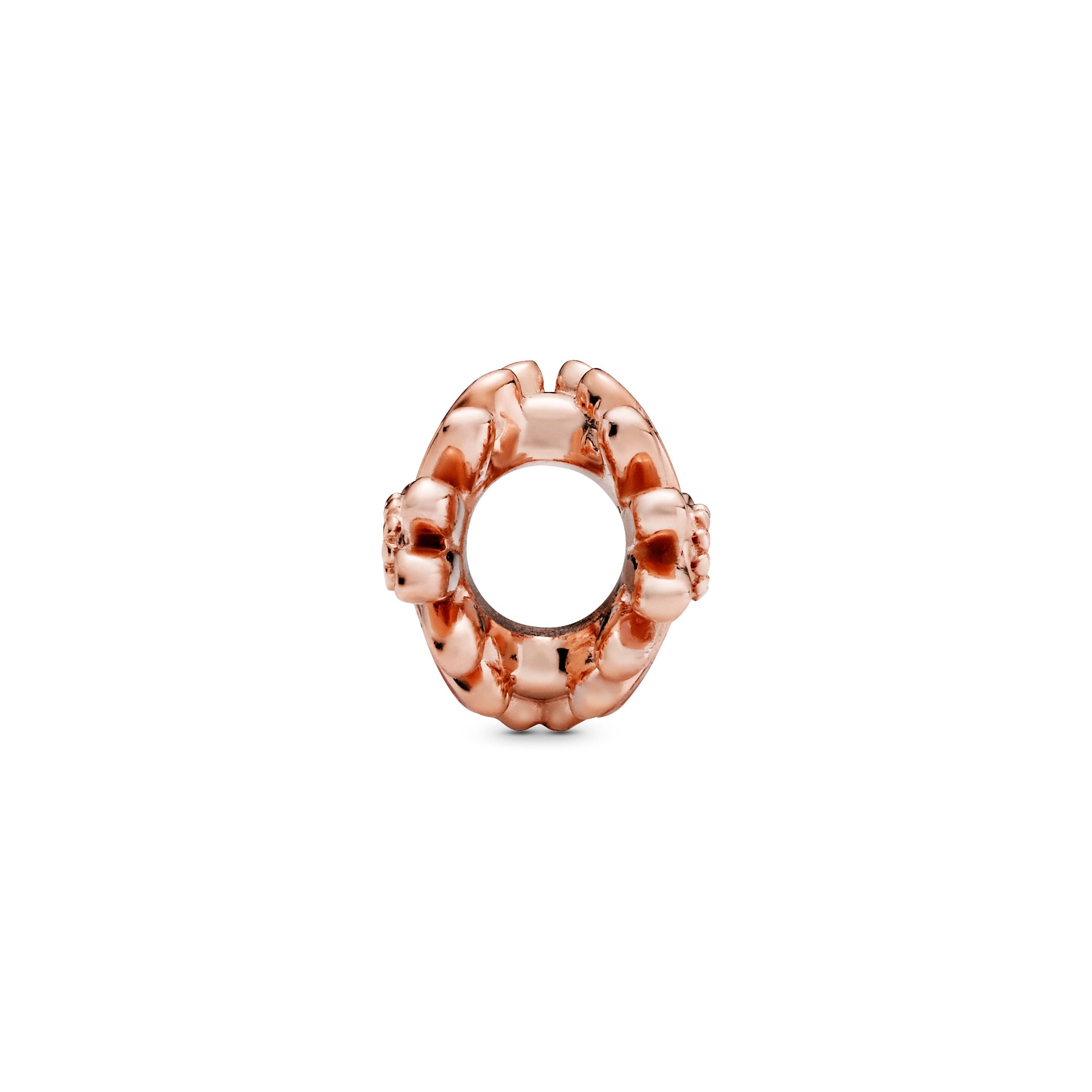 Daisy 14K Rose Gold-Plated Charm With Clear Cubic Zirconia And Shaded Pink Enamel