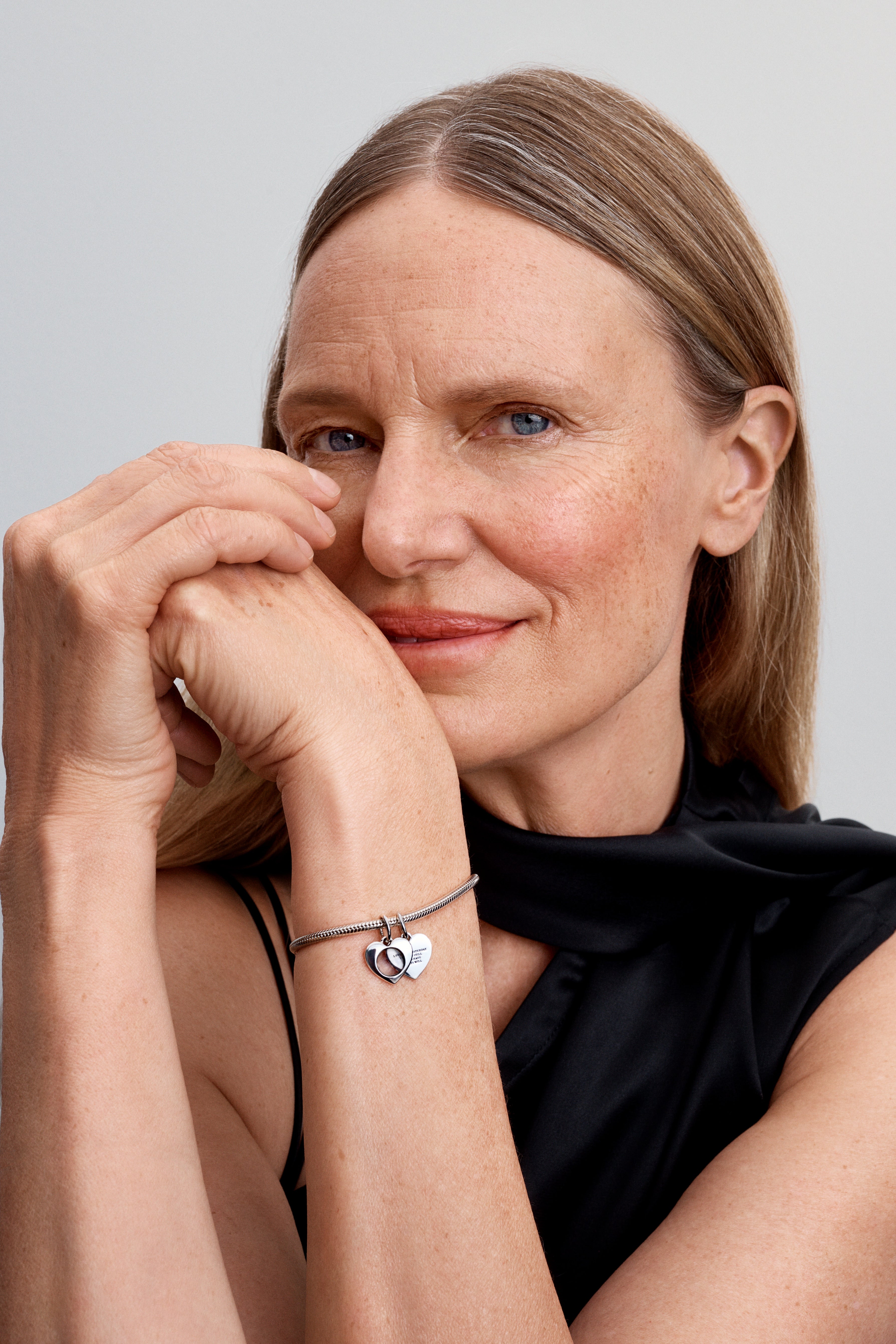 Engravable Heart Sterling Silver Double Dangle With Magnifying Glass