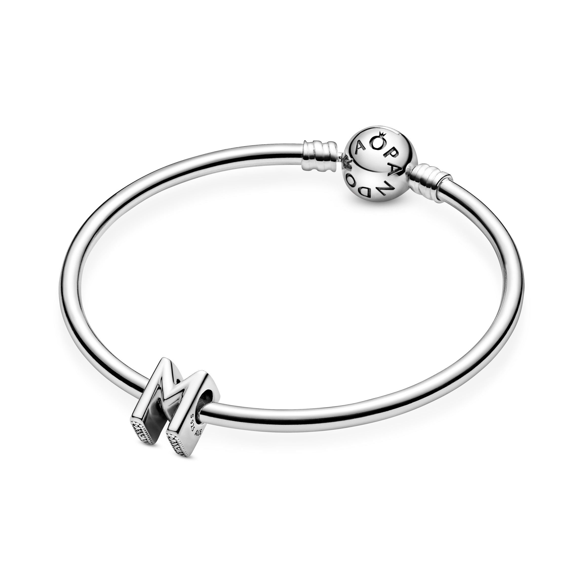 Letter M Silver Charm