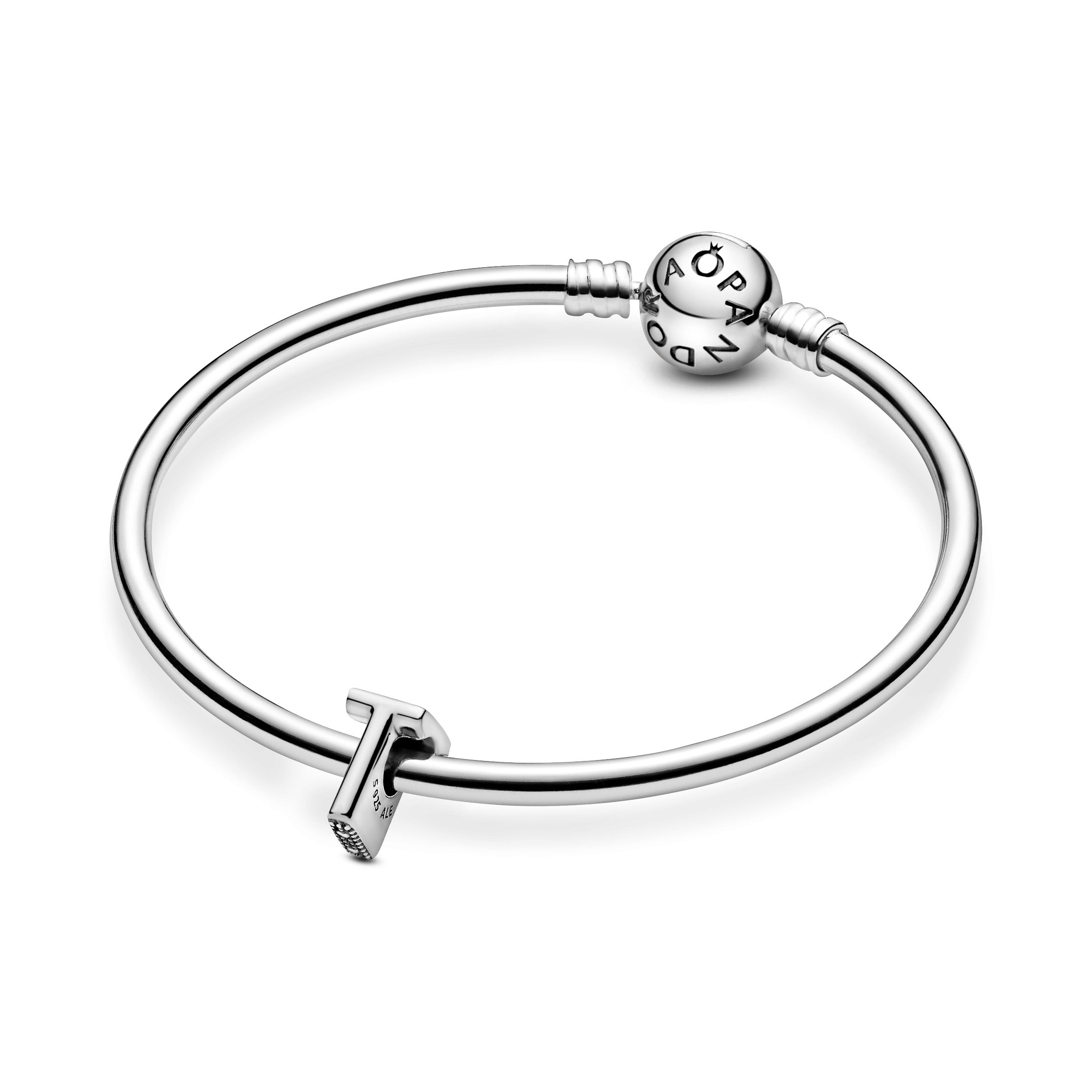 Letter T Silver Charm