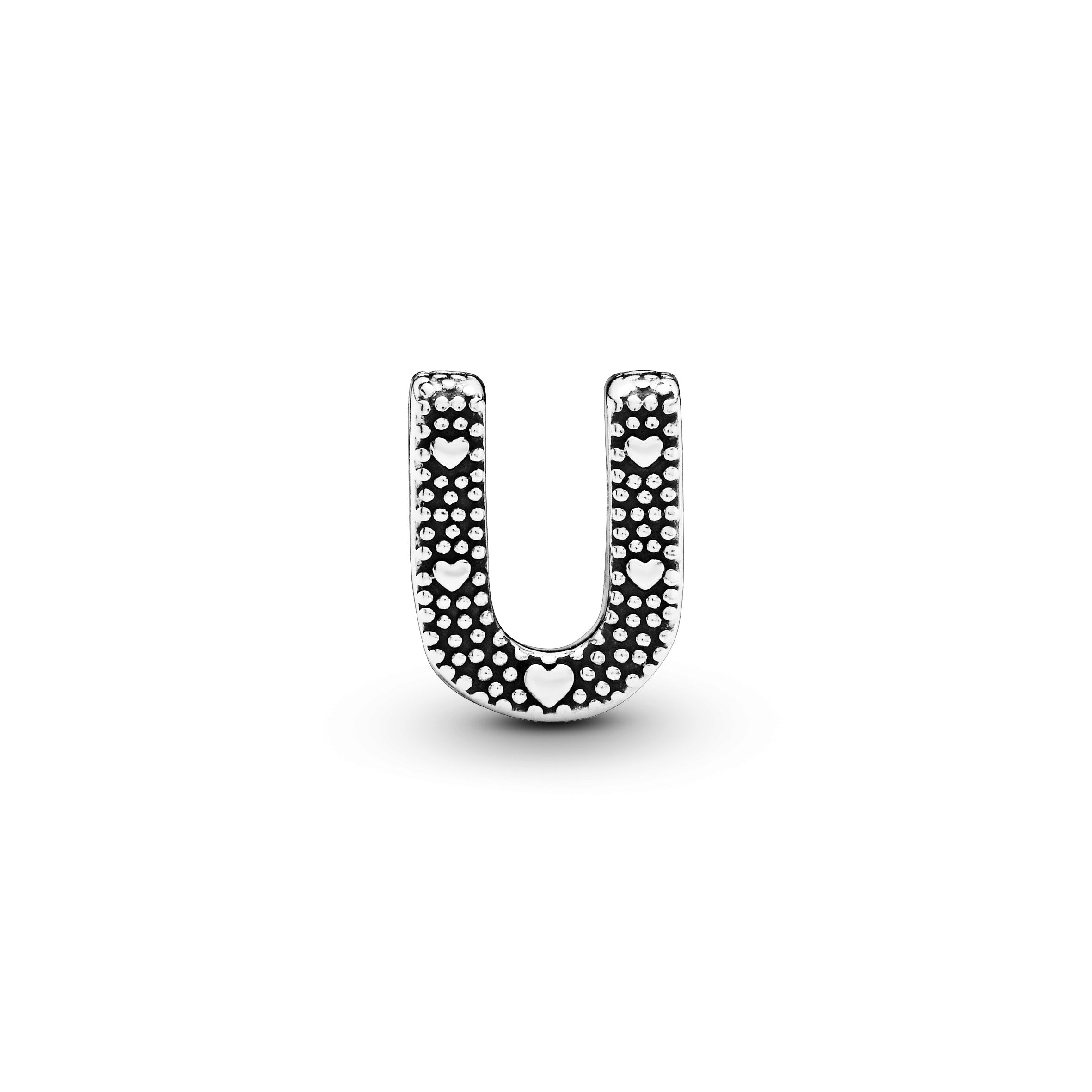 Letter U Silver Charm