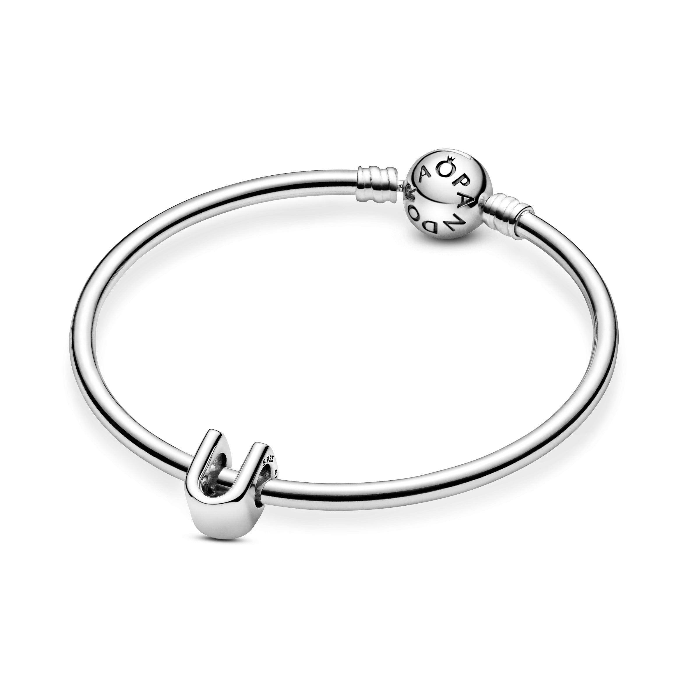 Letter U Silver Charm