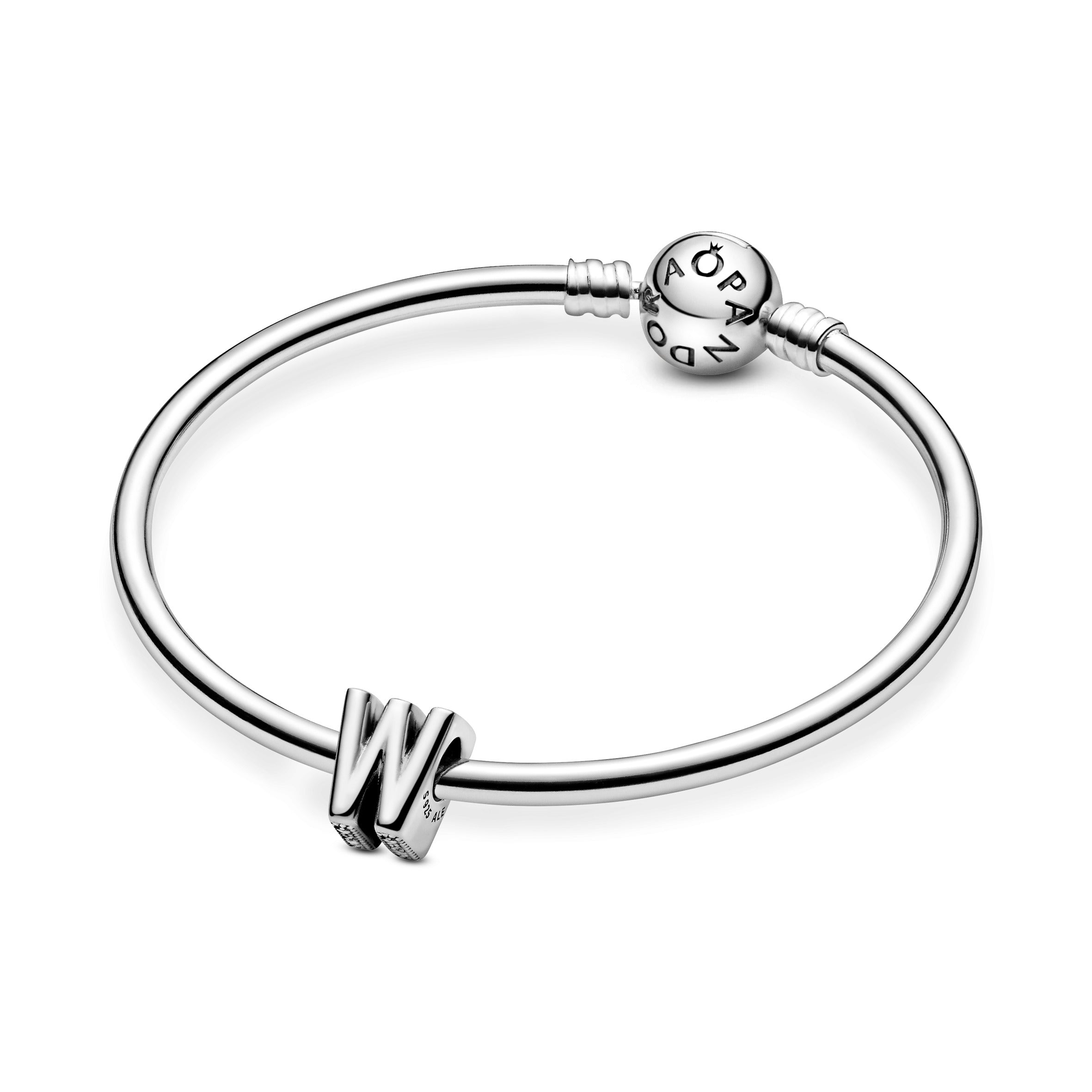 Letter W Silver Charm