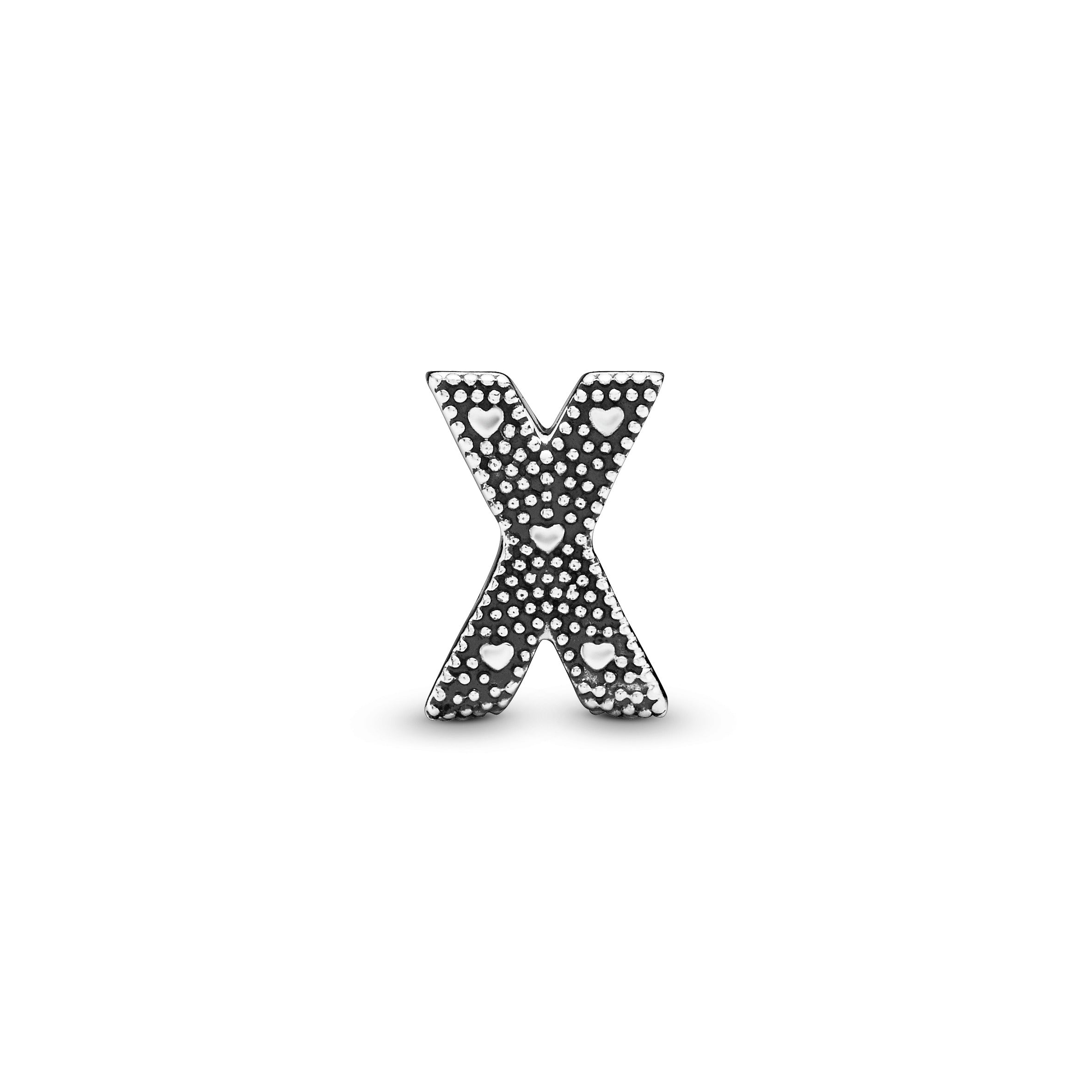 Letter X Silver Charm