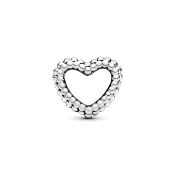 Beaded Heart Silver Charm