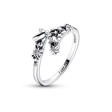 Disney Tinkerbell Sterling Silver Ring With Clear Cubic Zirconia