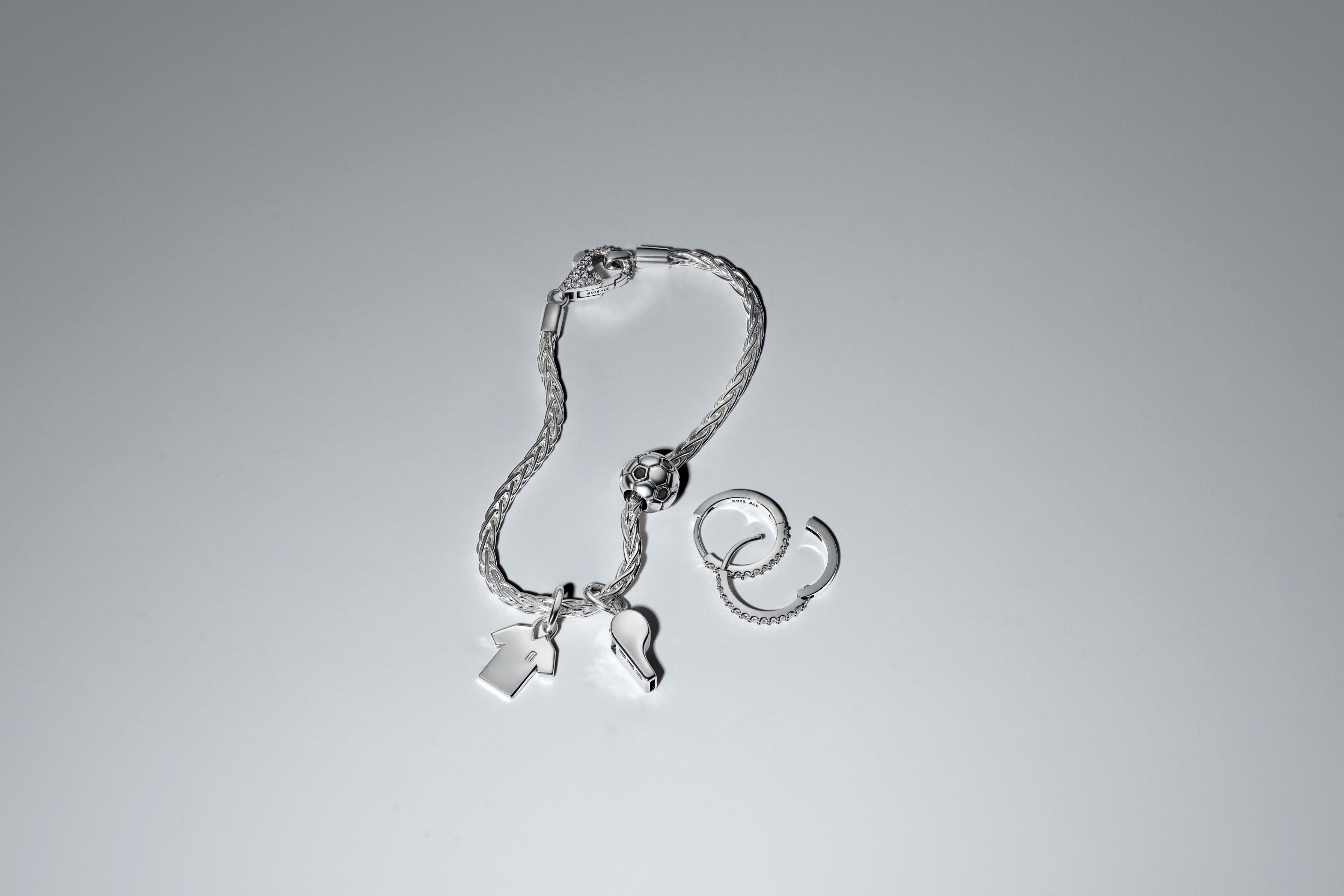 Engravable Soccer Shirt Sterling Silver Dangle With Clear Cubic Zirconia