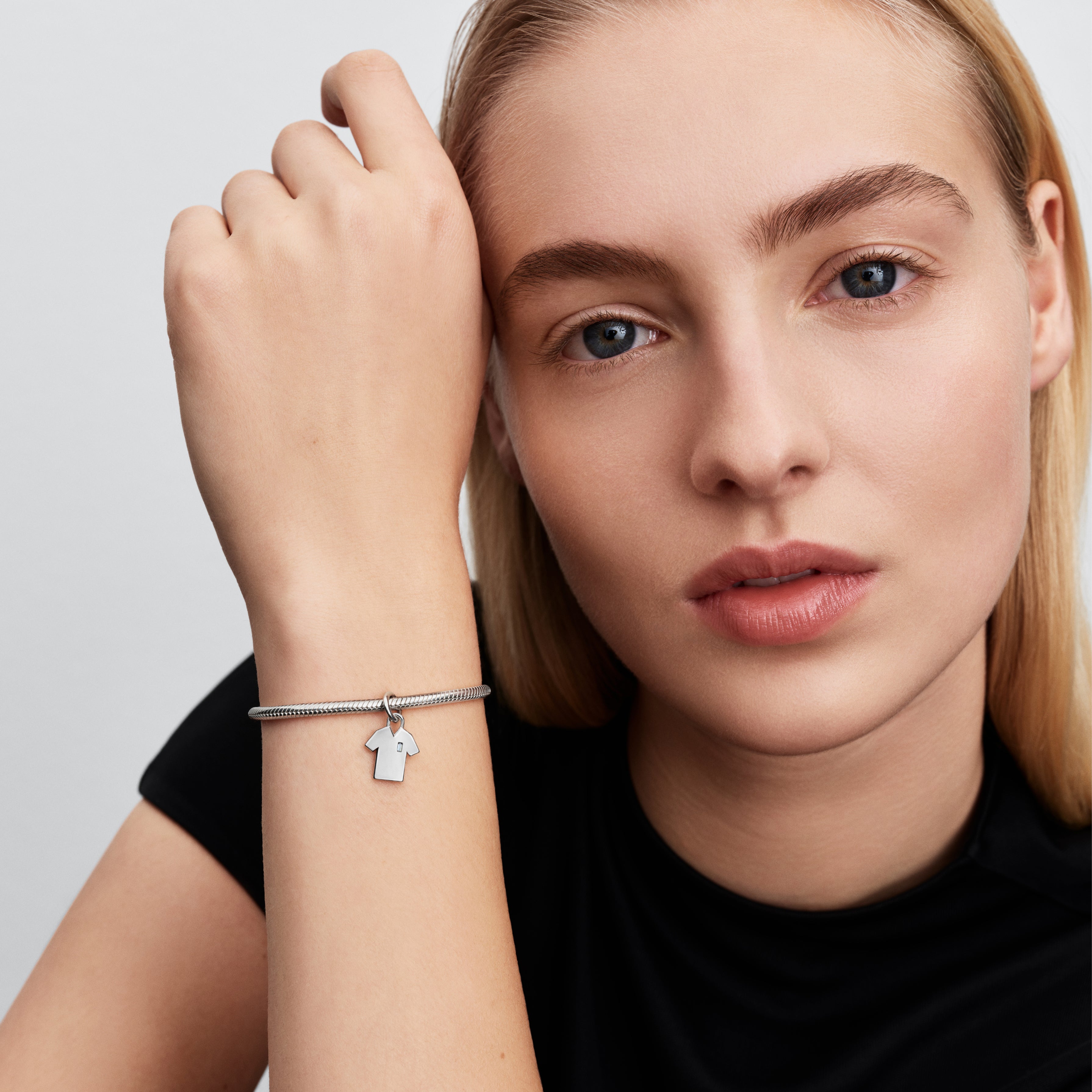 Engravable Soccer Shirt Sterling Silver Dangle With Clear Cubic Zirconia