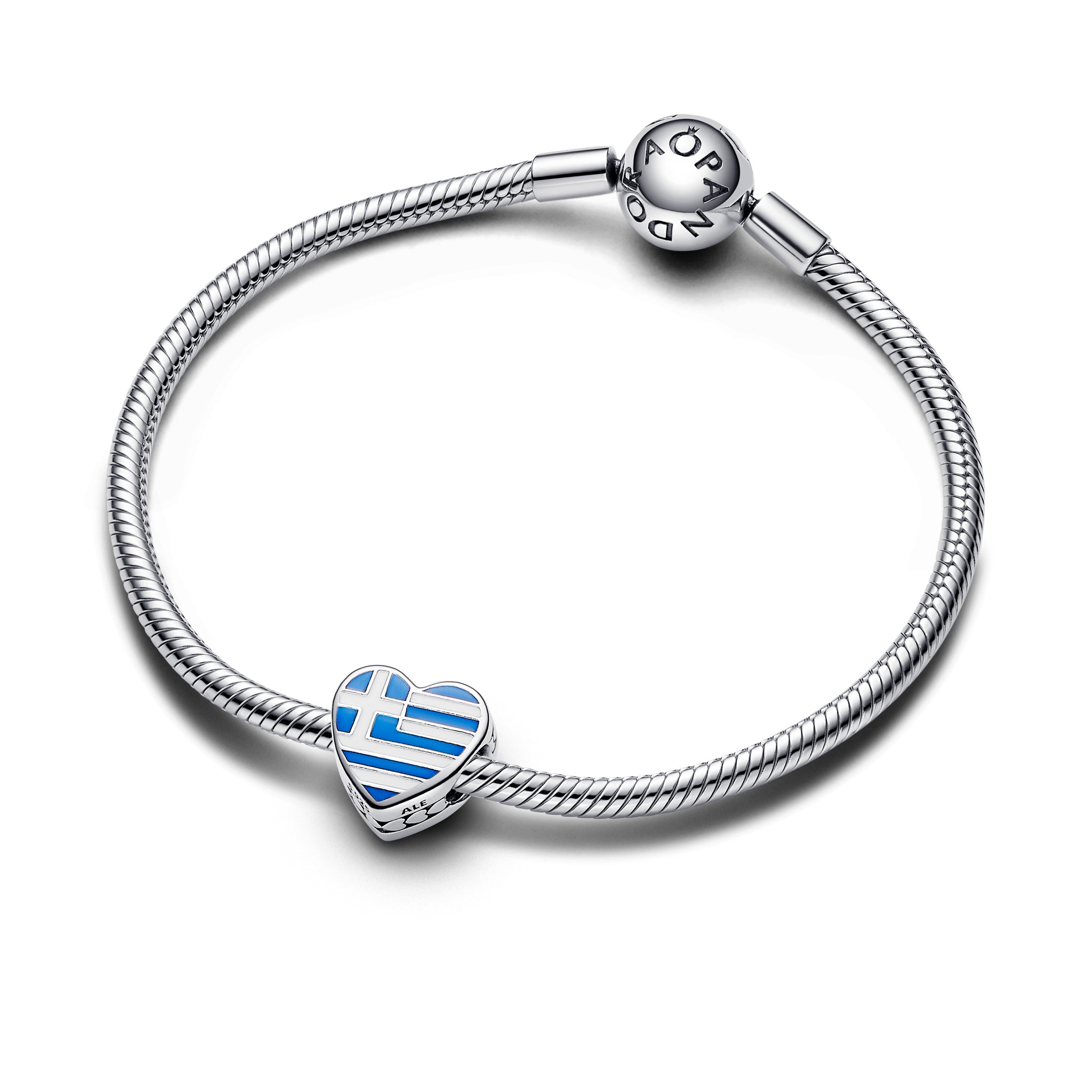 Greek Flag Heart Charm