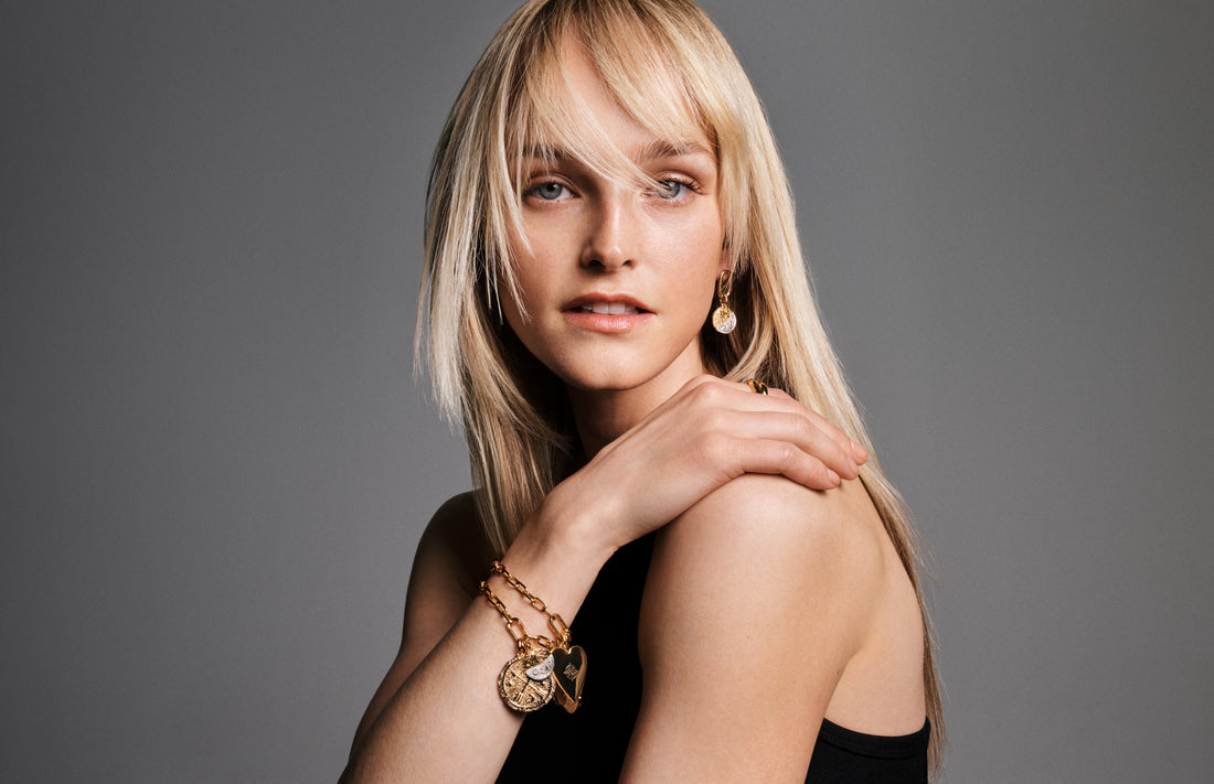 Crossing Arrows 14K Gold-Plated Medallion With Clear Cubic Zirconia