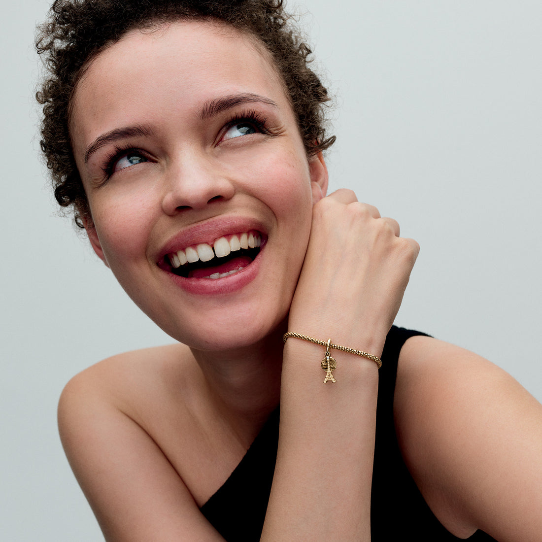 Engravable Eiffel Tower 14K Gold-Plated Dangle With 0.009 Ct Tw Ghi Vs2+ Round Brilliant Good-Very Good Lab-Grown Diamond