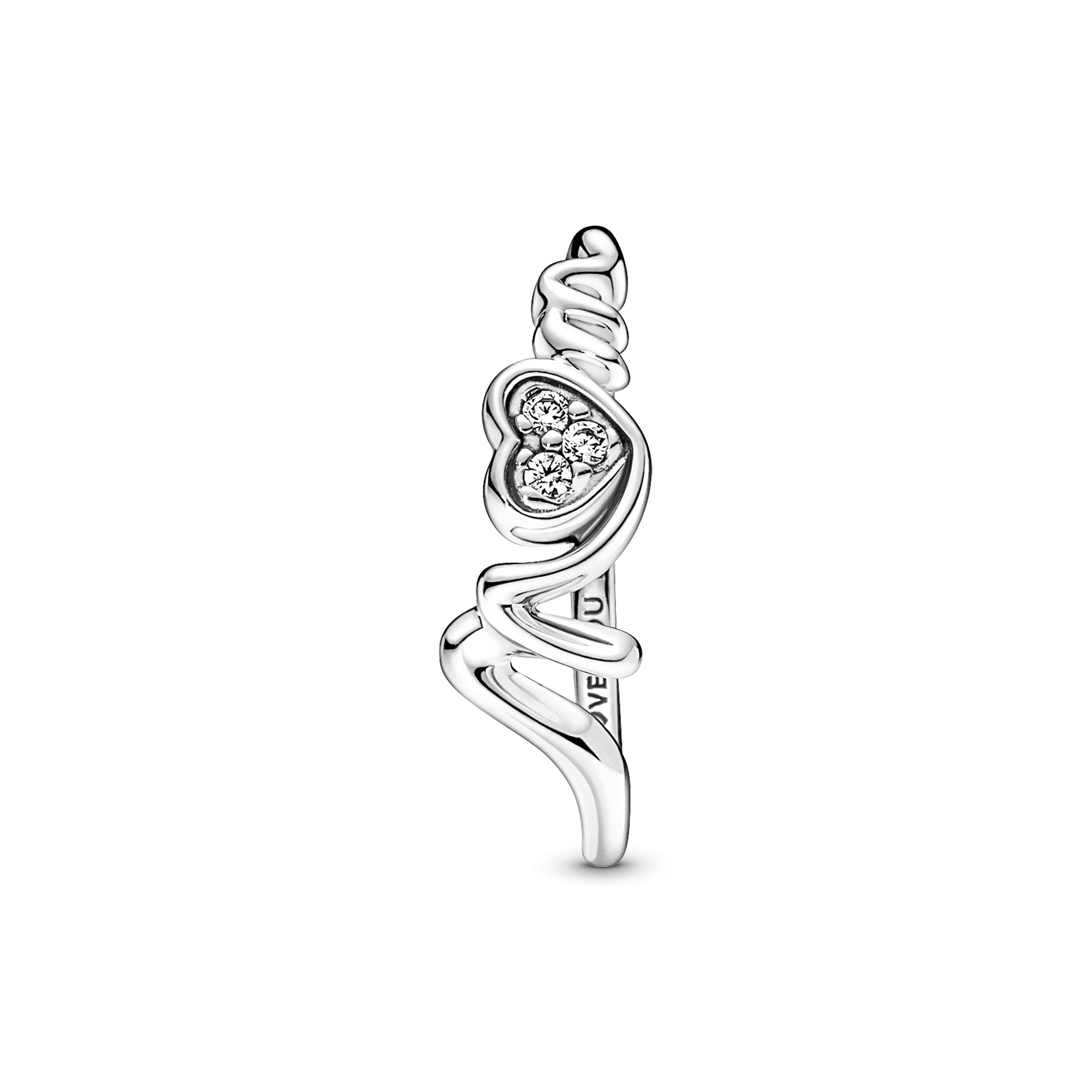 Mom Sterling Silver Ring With Clear Cubic Zirconia