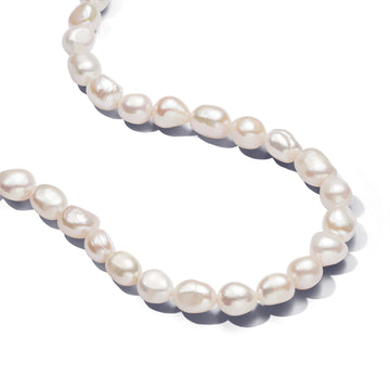 14K Gold-Plated T-Bar Collier With Baroque White Treated Freshwater Cultured Pearl