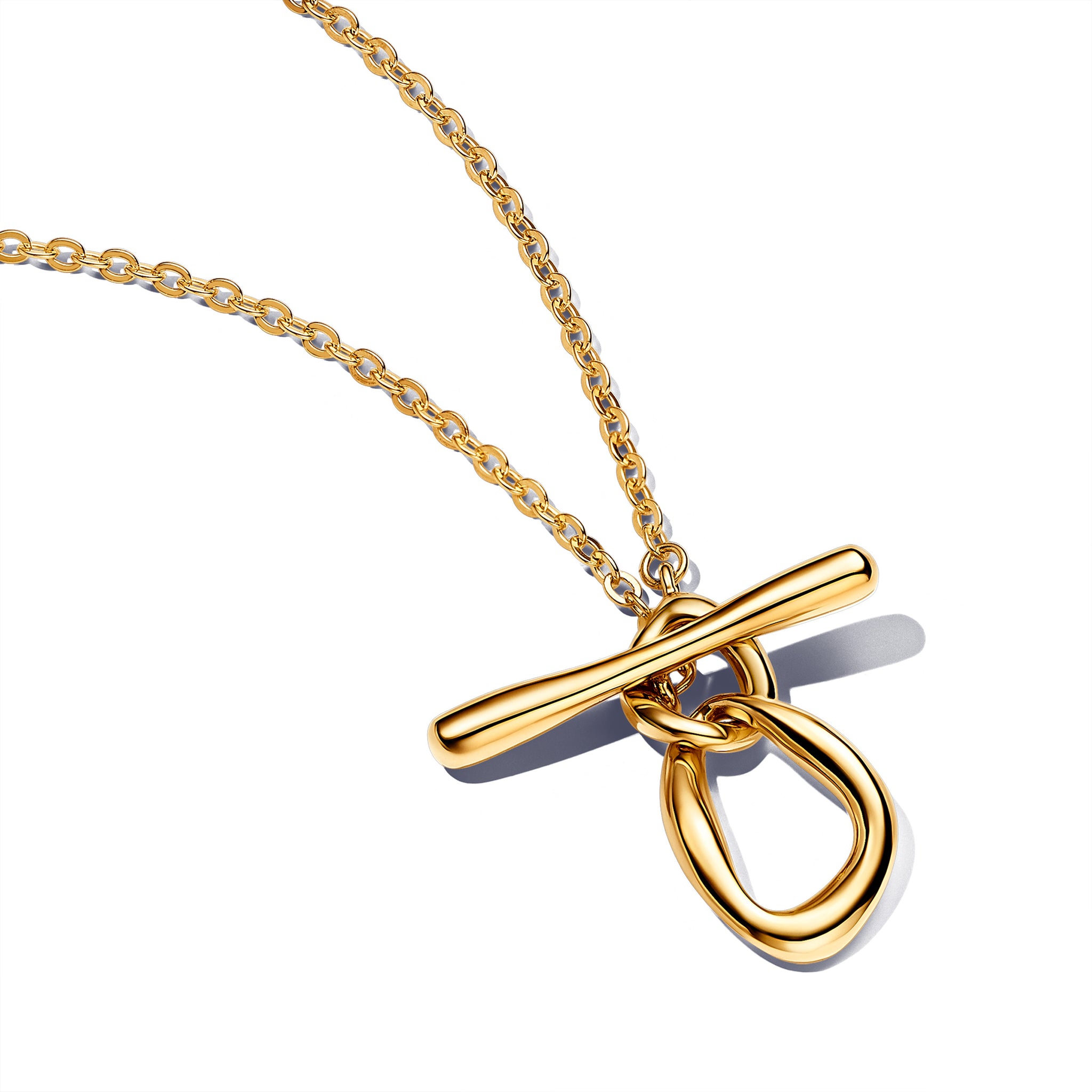 14K Gold-Plated T-Bar Necklace
