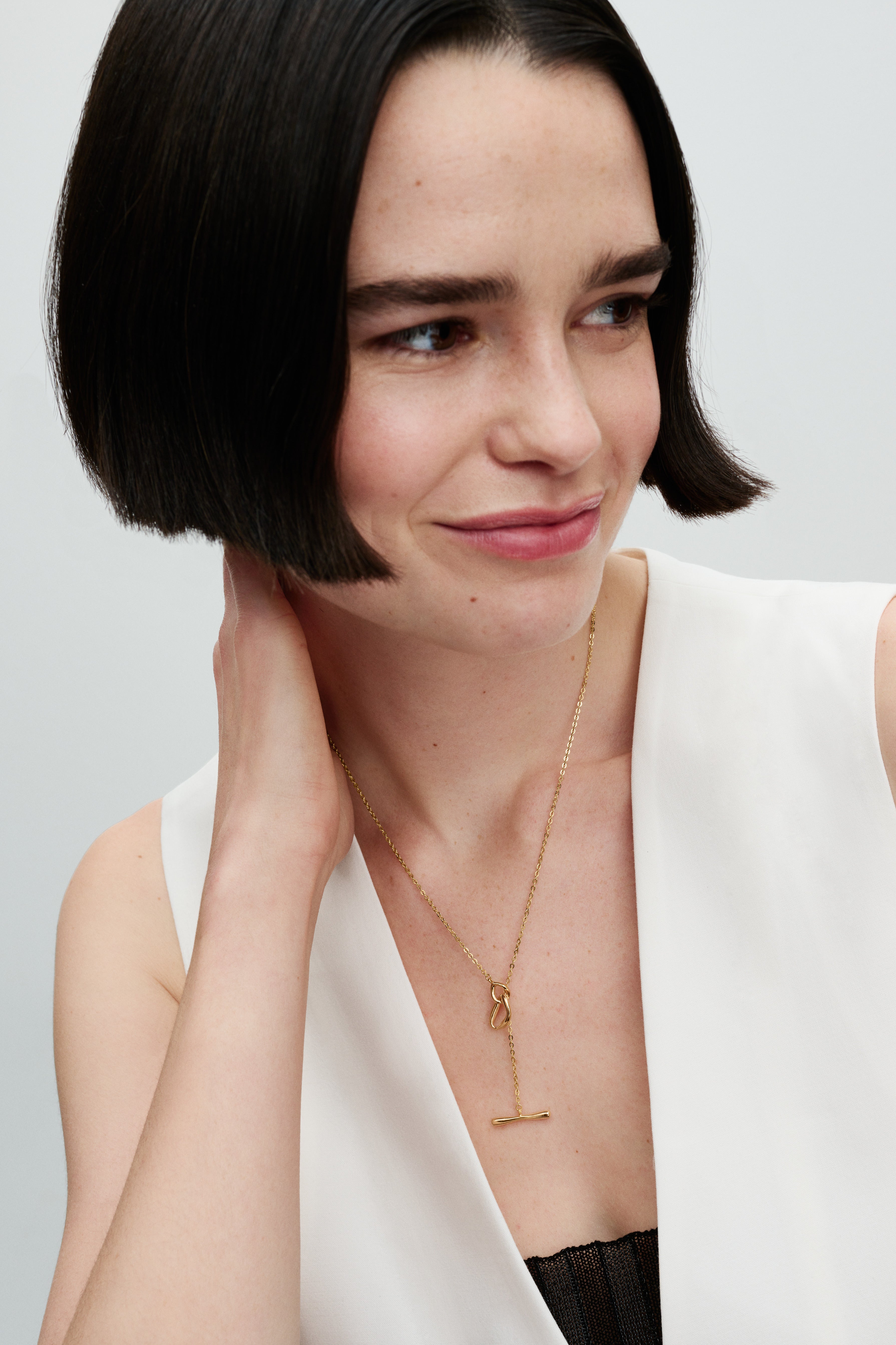 14K Gold-Plated T-Bar Necklace